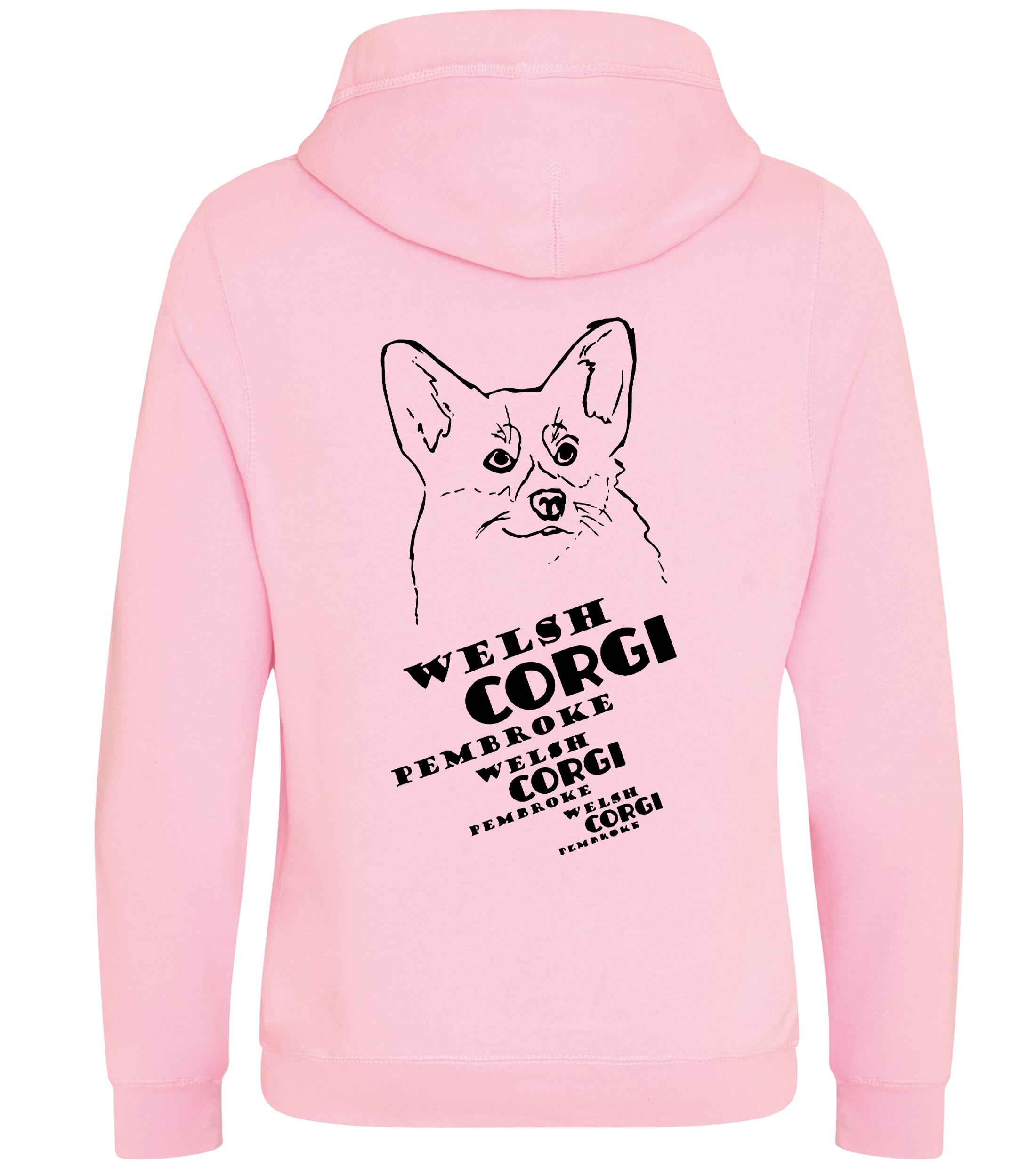 Unisex Crossneck Pullover Hoodie with Corgi Pembroke (Face) Dog Breed Design