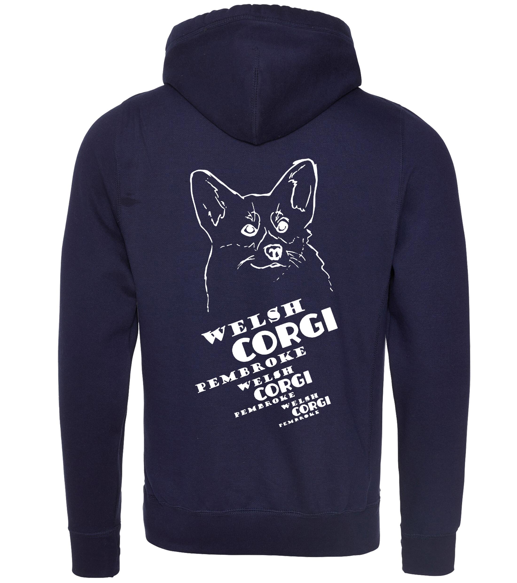 Unisex Crossneck Pullover Hoodie with Corgi Pembroke (Face) Dog Breed Design