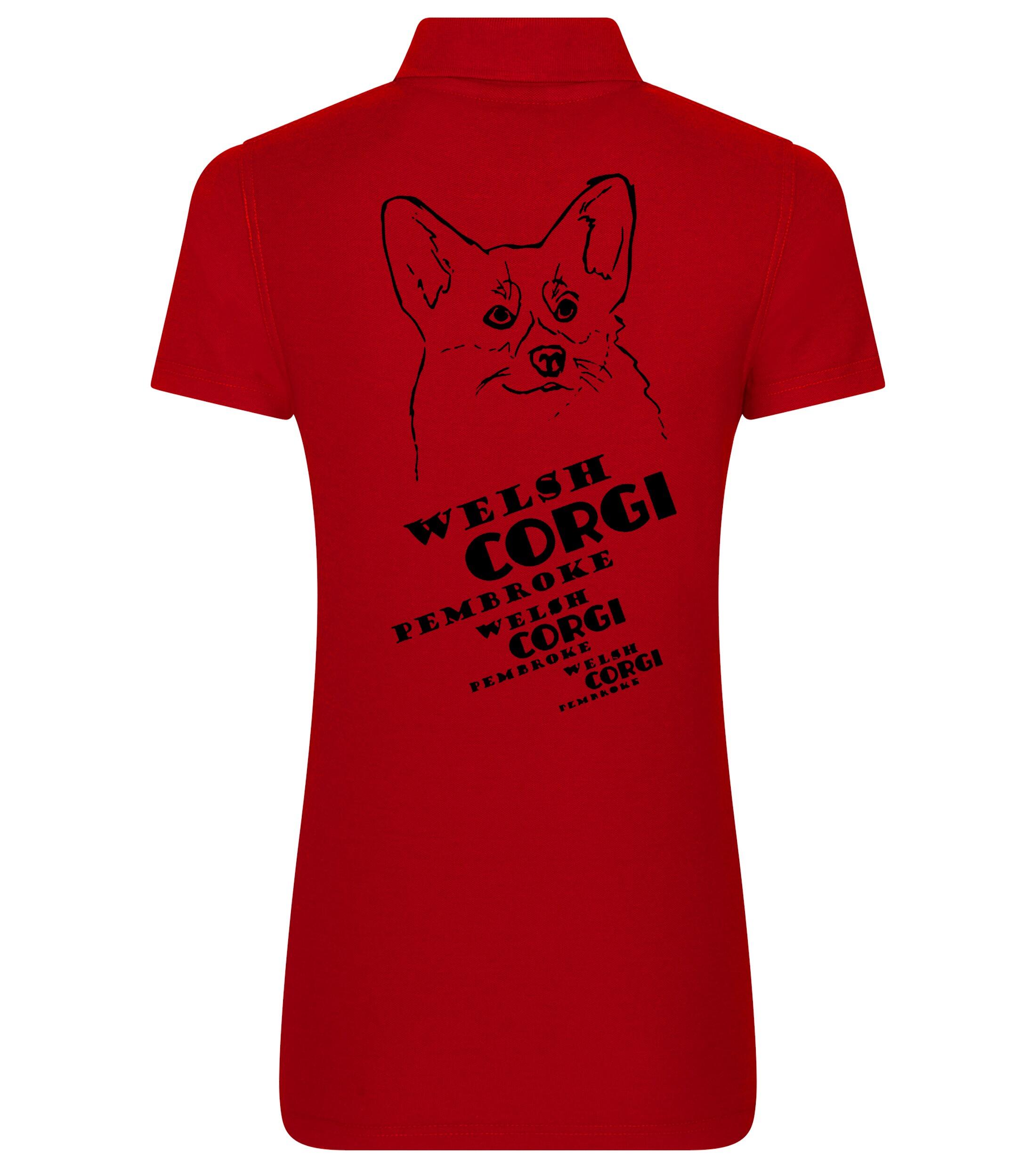 Women’s Cotton Polo with Corgi Pembroke (Face) Dog Breed Design – Stylish Comfort for Corgi Lovers
