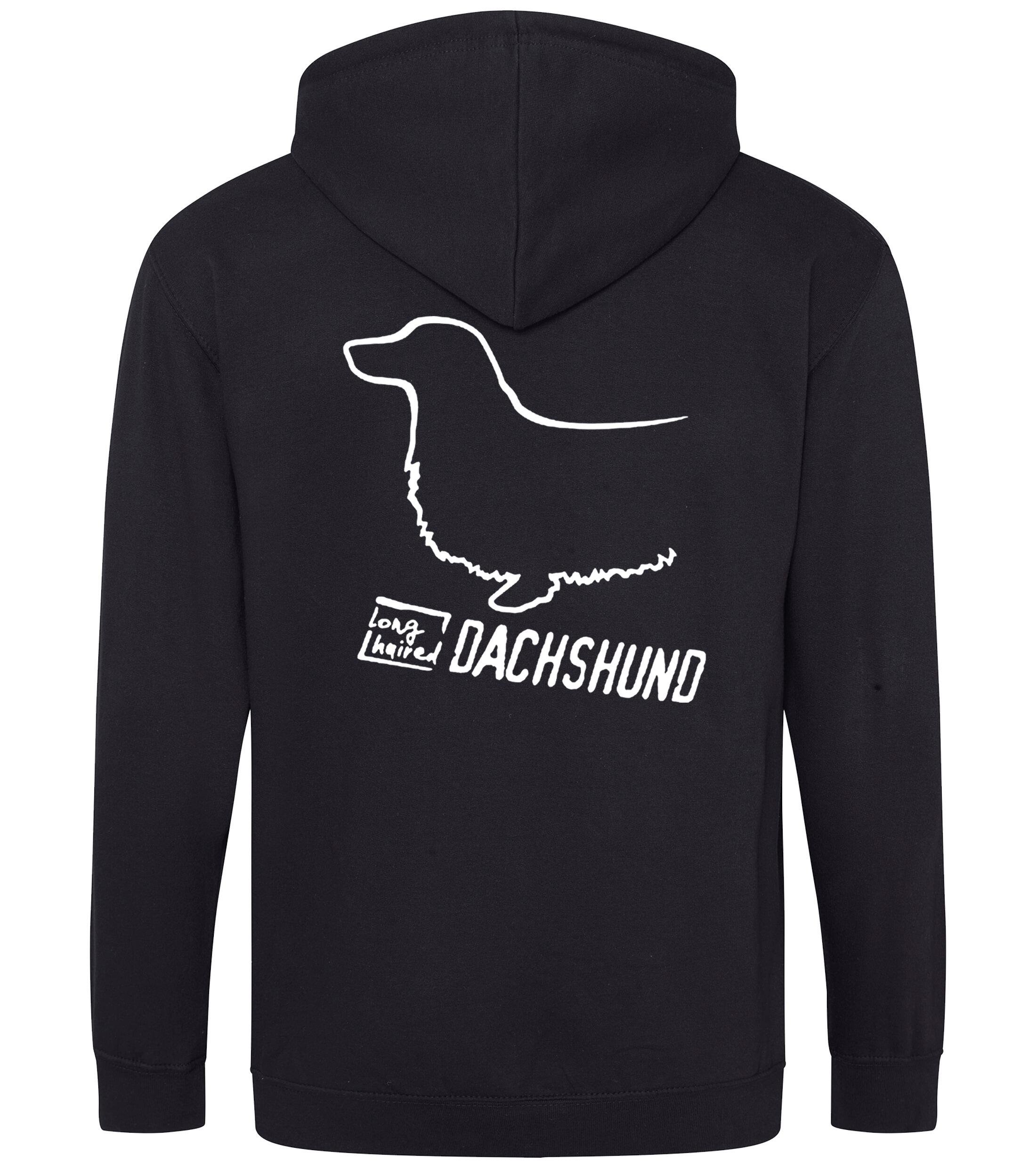 Dachshund (Longhaired) Dog Breed Design Zipped Hoodie – Comfort, Style, and Dachshund Pride