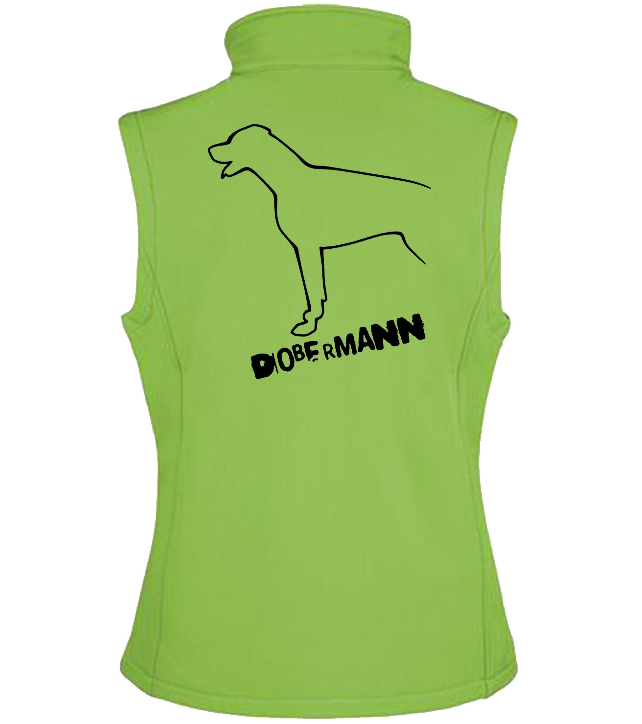 Dobermann (Outline) Design Unisex Softshell Gilet – Functional Style for Dobermann Enthusiasts