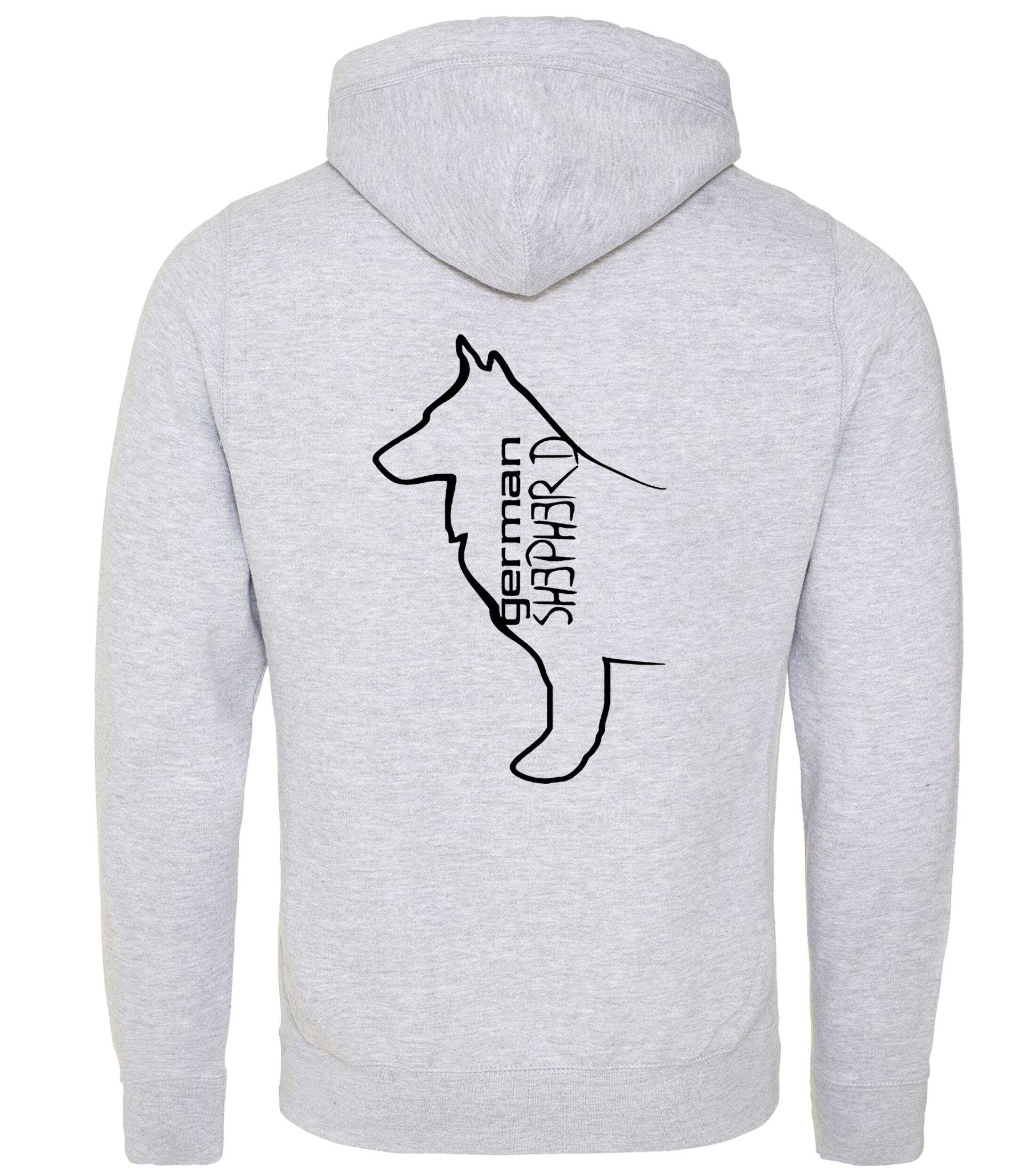 German Shepherd Outline Unisex Crossneck Pullover Hoodie – A Must-Have for German Shepherd Fans