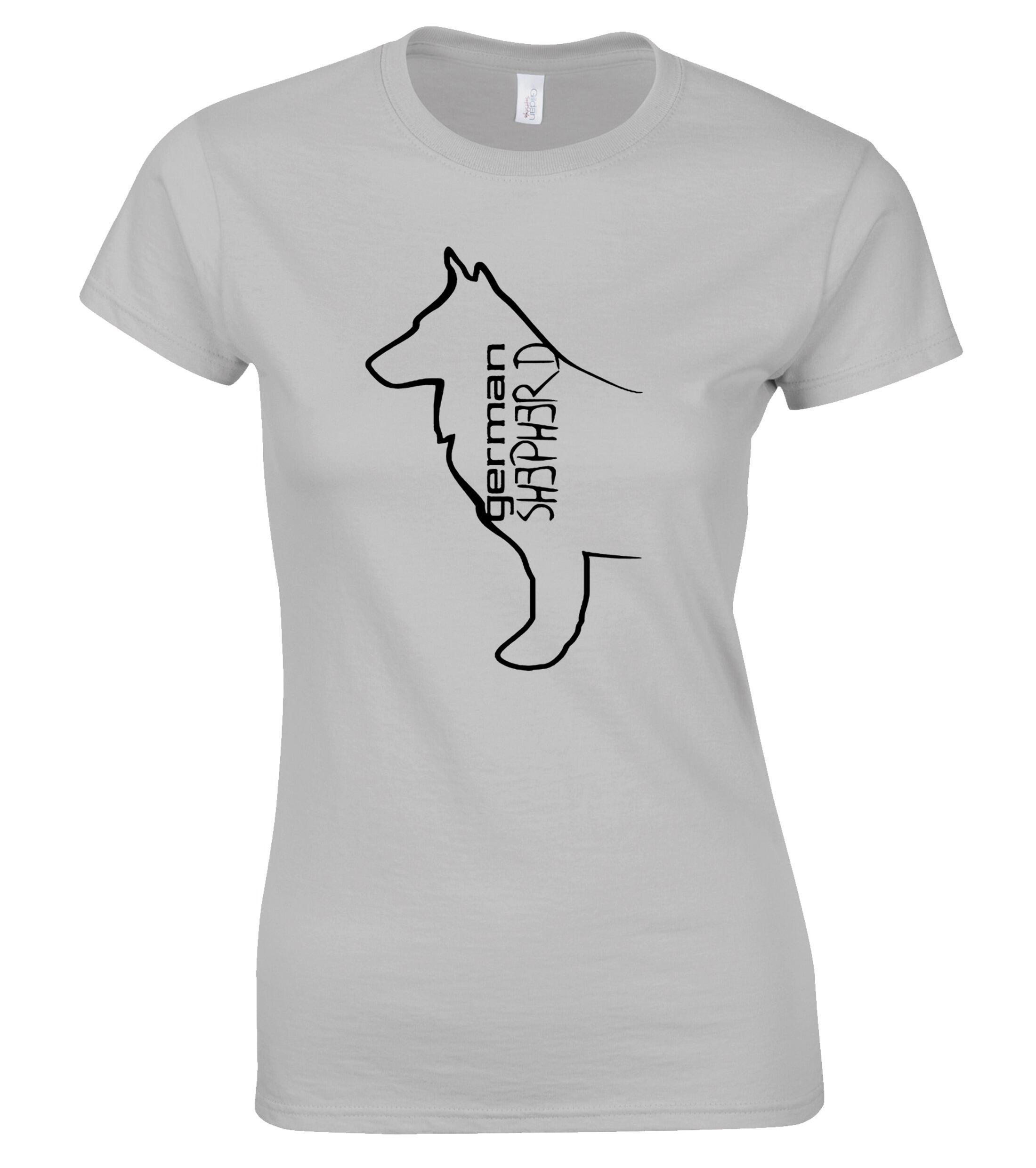 German Shepherd Outline Female Roundneck T-shirt – Style for Every Shepherd Enthusiast