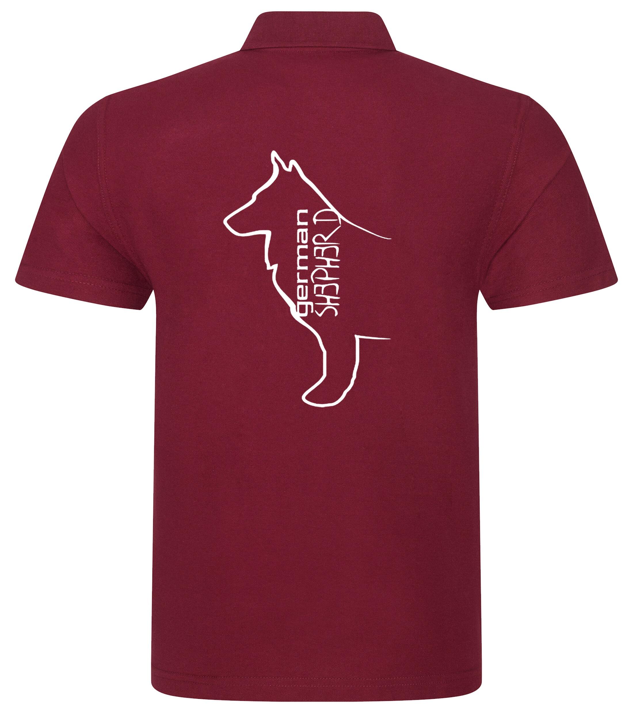 German Shepherd Outline Unisex Cotton Polo – Comfort and Style for Every Shepherd Enthusiast