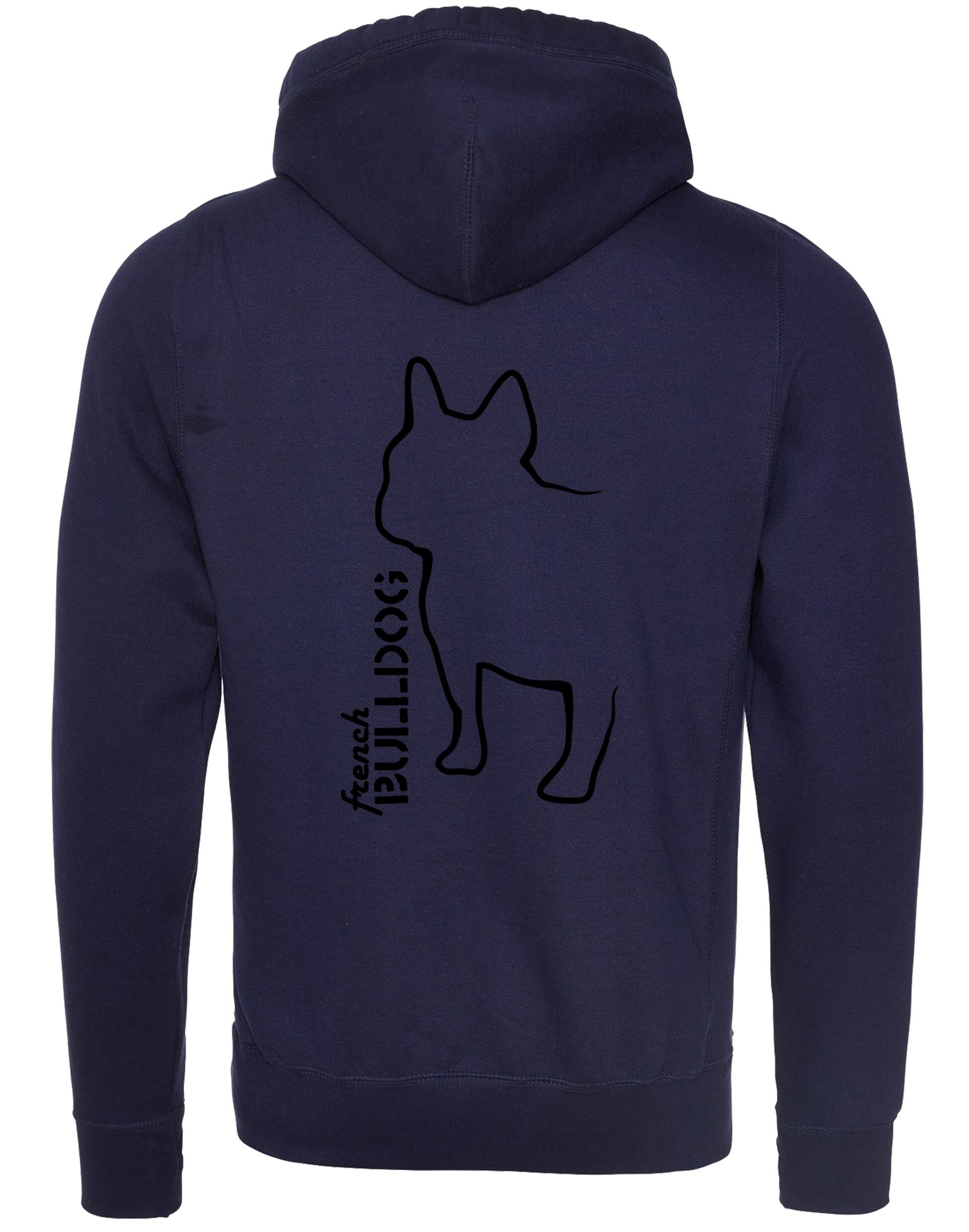 French Bulldog (Outline) Unisex Crossneck Pullover Hoodie – Stylish Comfort for Bulldog Enthusiasts