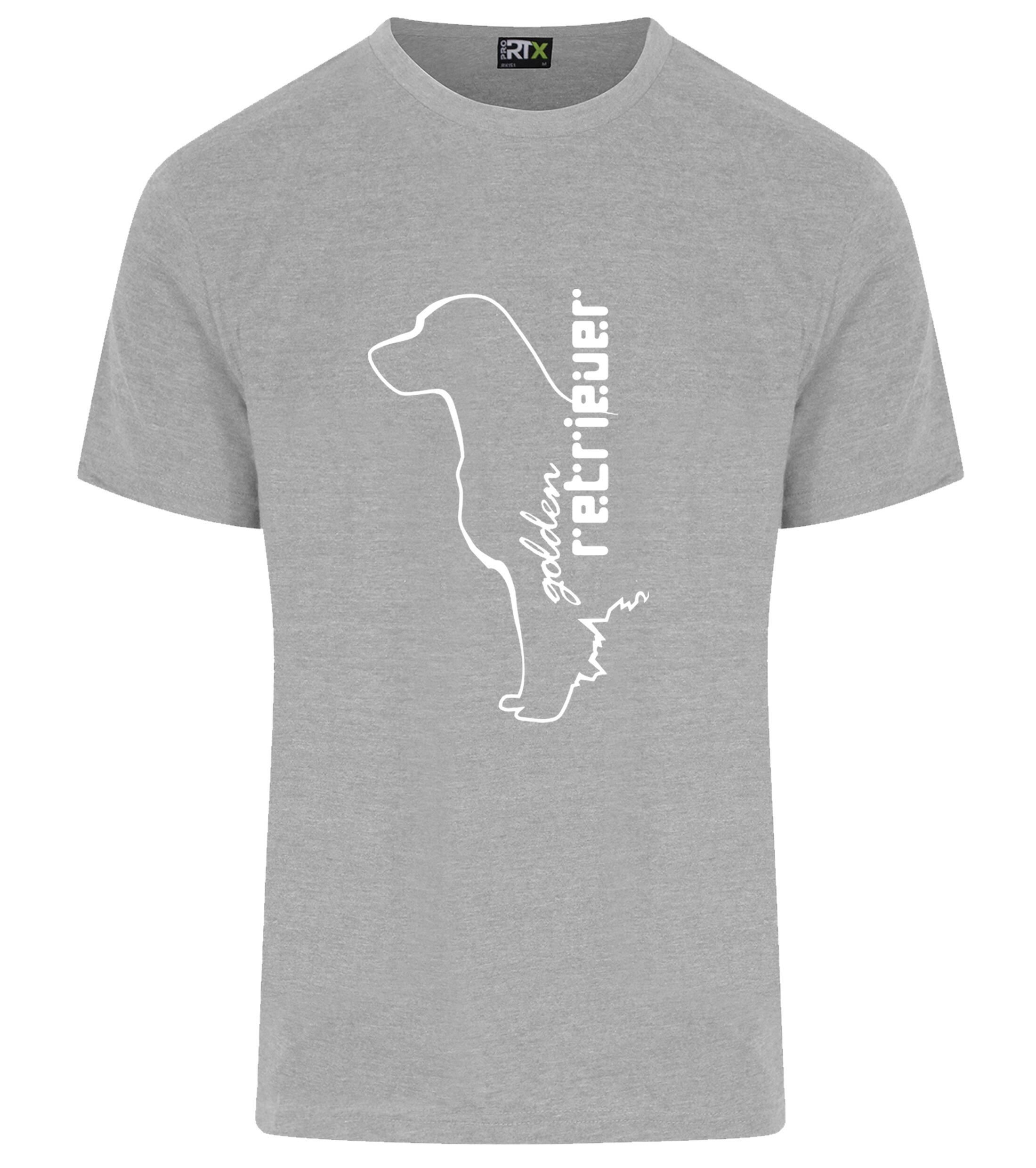 Unisex Roundneck T-shirt with a detailed Golden Retriever graphic, crafted from soft cotton for breathable comfort and featuring a relaxed, versatile fit suitable for all genders.