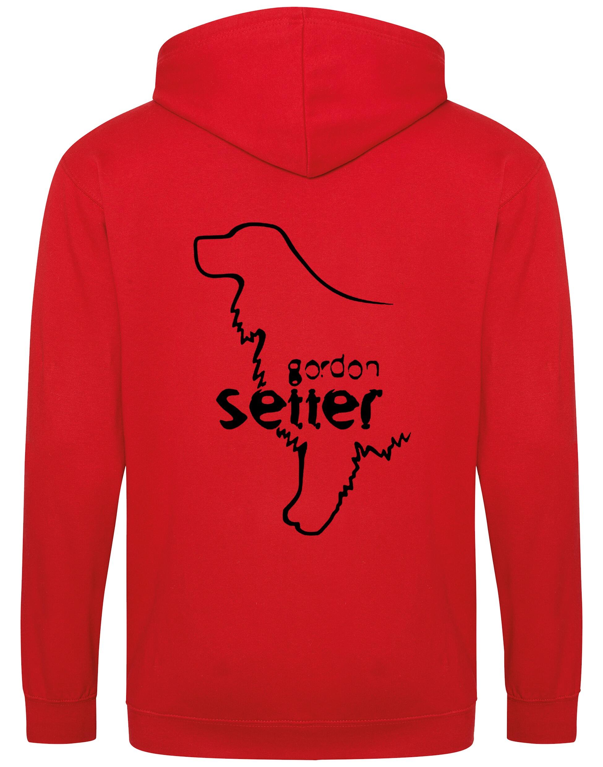 Zipped hoodie featuring exclusive Gordon Setter design, full-zip closure, brushed fleece interior, and practical front pockets for added warmth and style.