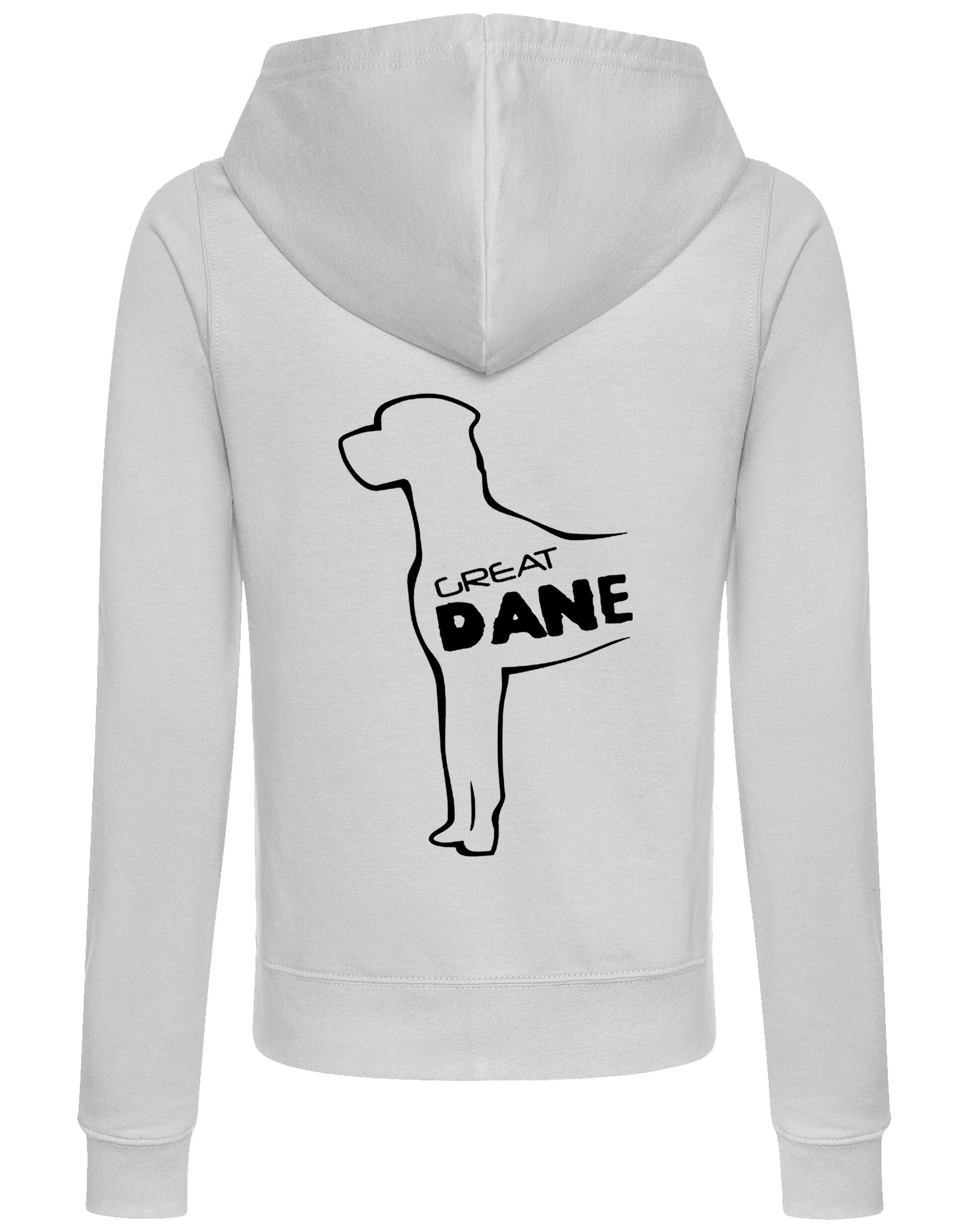 Women’s zipped hoodie featuring exclusive Great Dane artwork, crafted from soft, breathable fabric with a full-zip closure, cozy hood, and functional pockets.