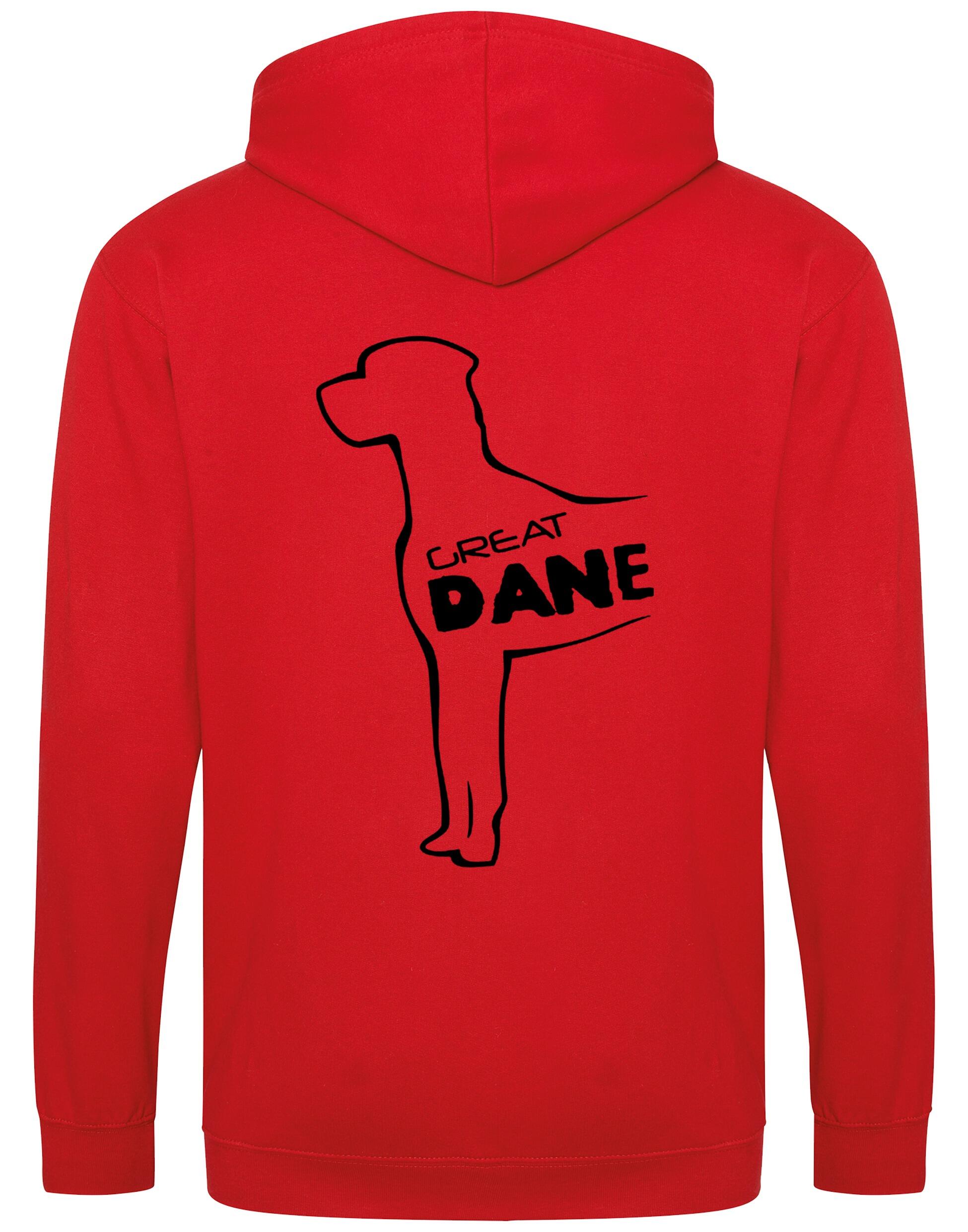 Zipped hoodie featuring exclusive Great Dane artwork, crafted from heavy-blend fabric with a brushed fleece interior, full-zip closure, and spacious front pockets.