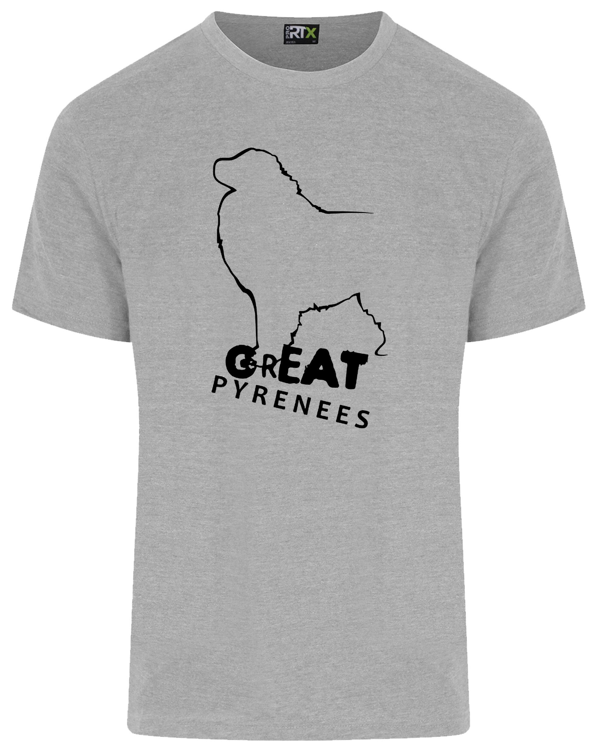 Unisex Roundneck T-shirt featuring a detailed Great Pyrenees design, crafted from breathable cotton with a relaxed fit for everyday comfort.