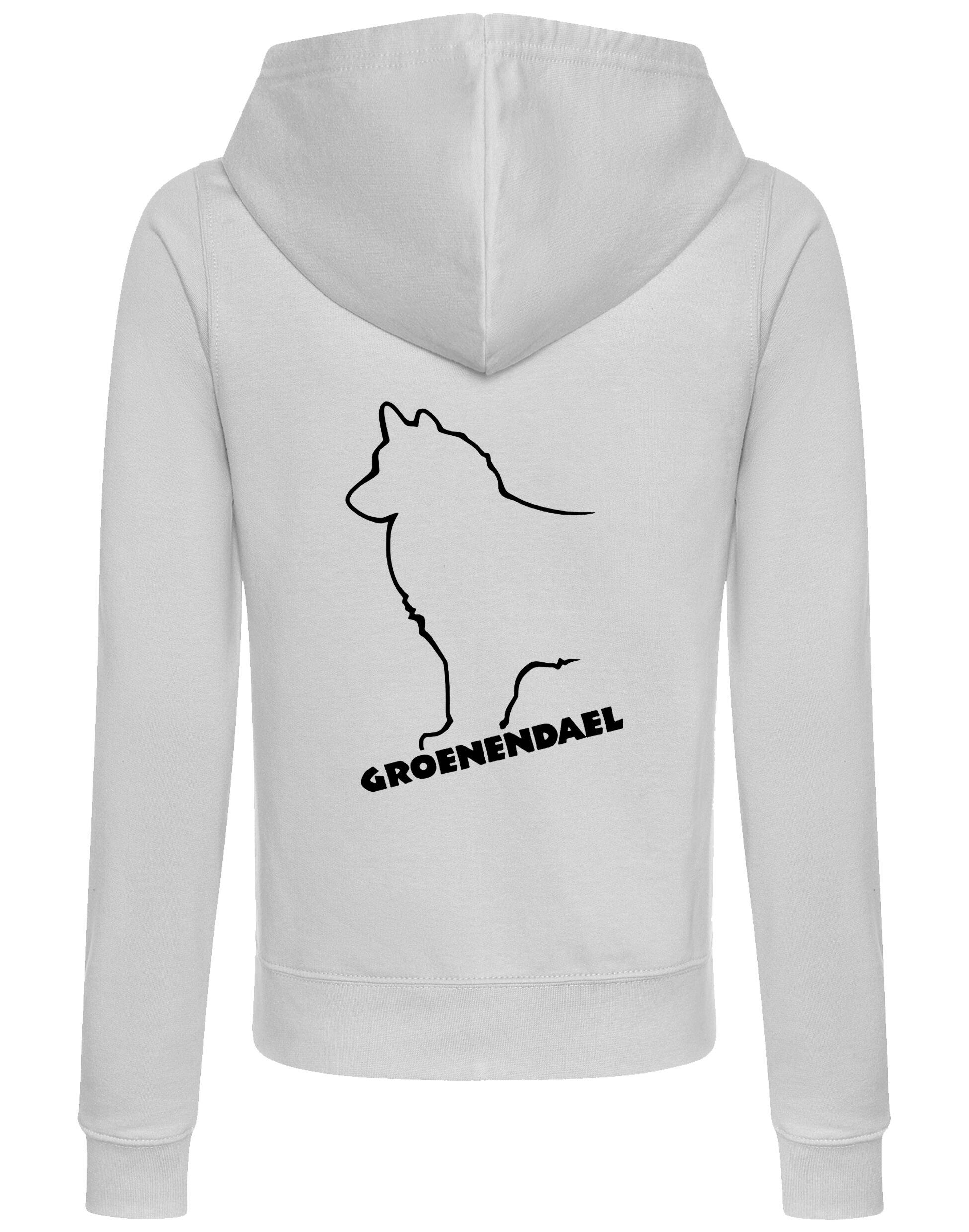 Groenendael Women’s Zipped Hoodie – Cozy fabric, full-zip design, and exclusive Groenendael breed graphic for proud owners.