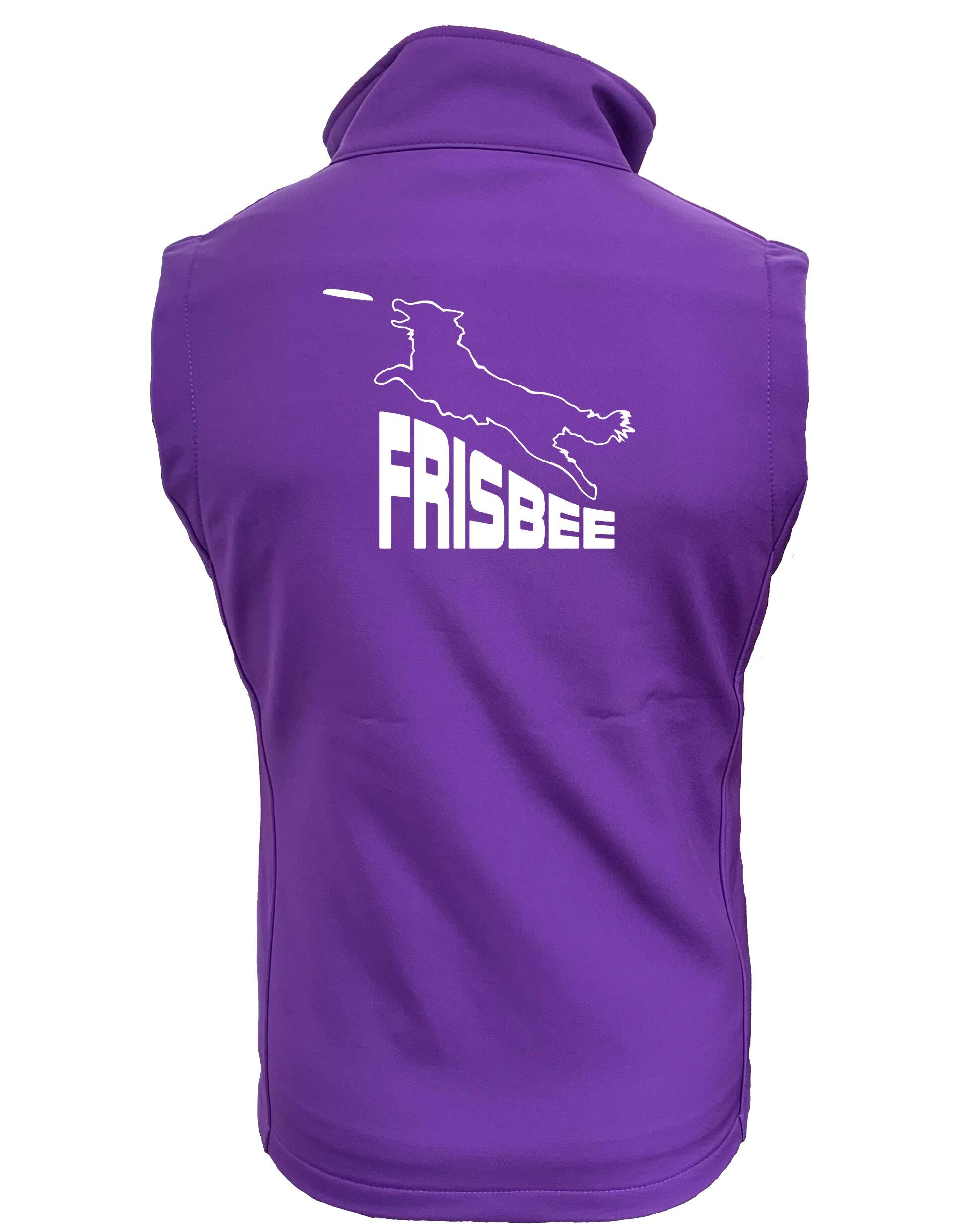 Frisbee Unisex Softshell Gilet – Lightweight, water-resistant gilet with fleece lining and exclusive Frisbee-themed artwork, designed for all genders to combine style and functionality.