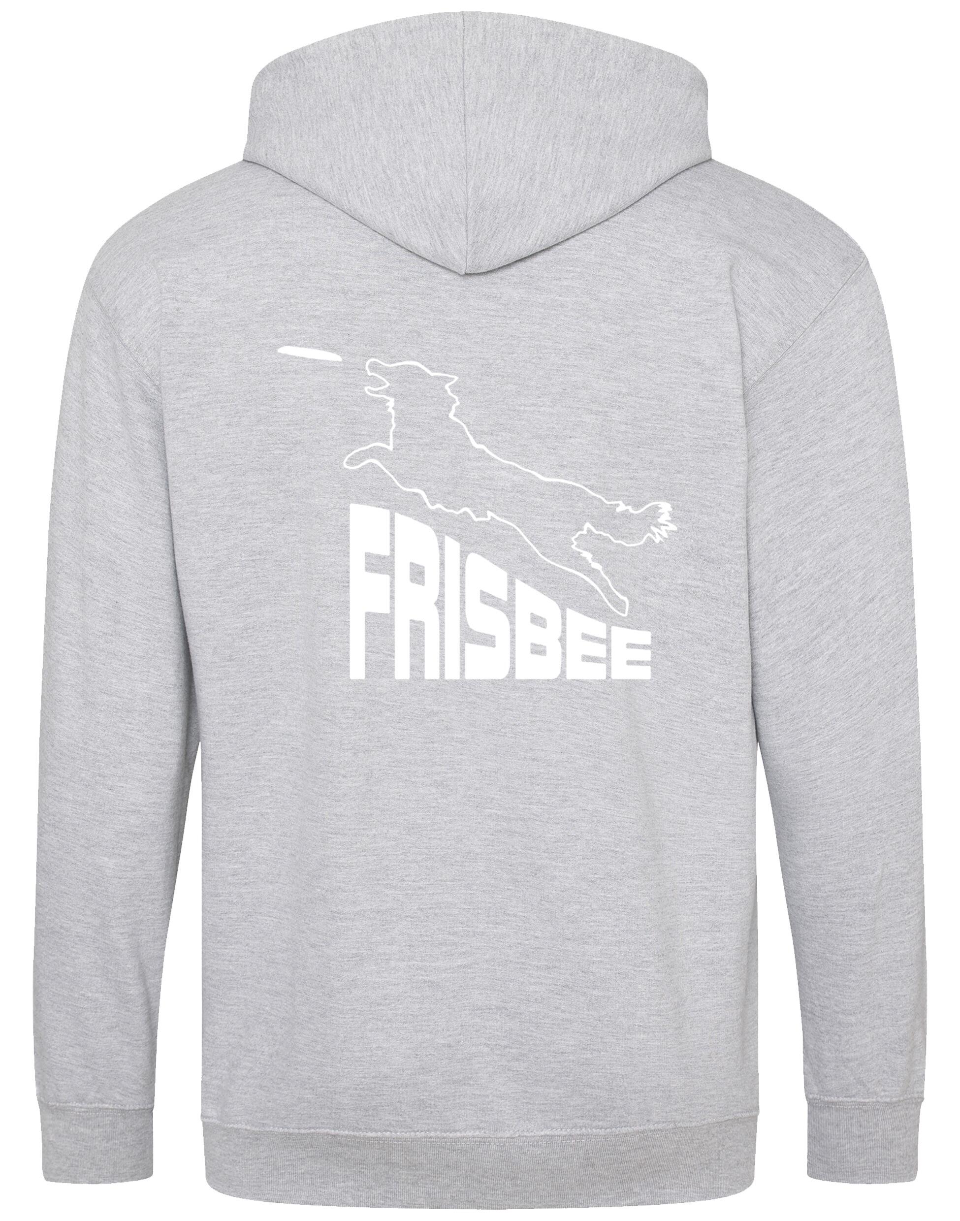 Frisbee Zipped Hoodie – High-quality hoodie featuring exclusive Frisbee-inspired artwork, a full-zip front, and practical pockets, perfect for Frisbee enthusiasts.