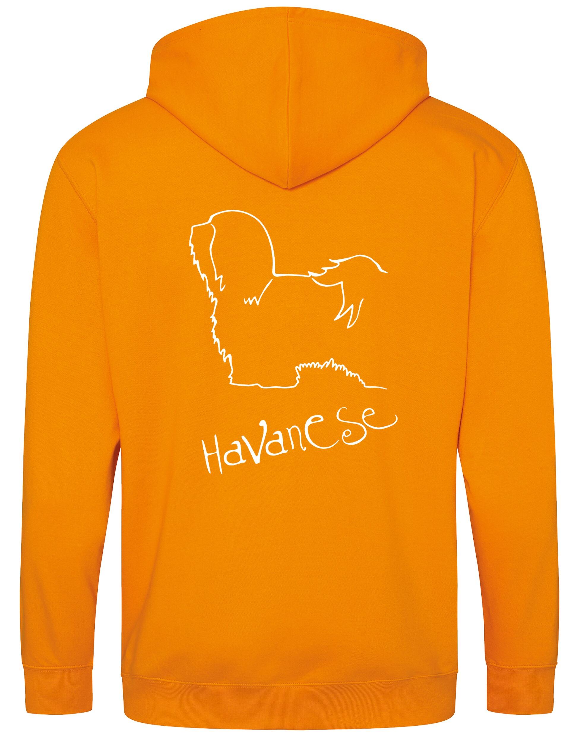 Havanese Zipped Hoodie – Cozy and stylish full-zip hoodie featuring exclusive Havanese artwork, perfect for breed enthusiasts.