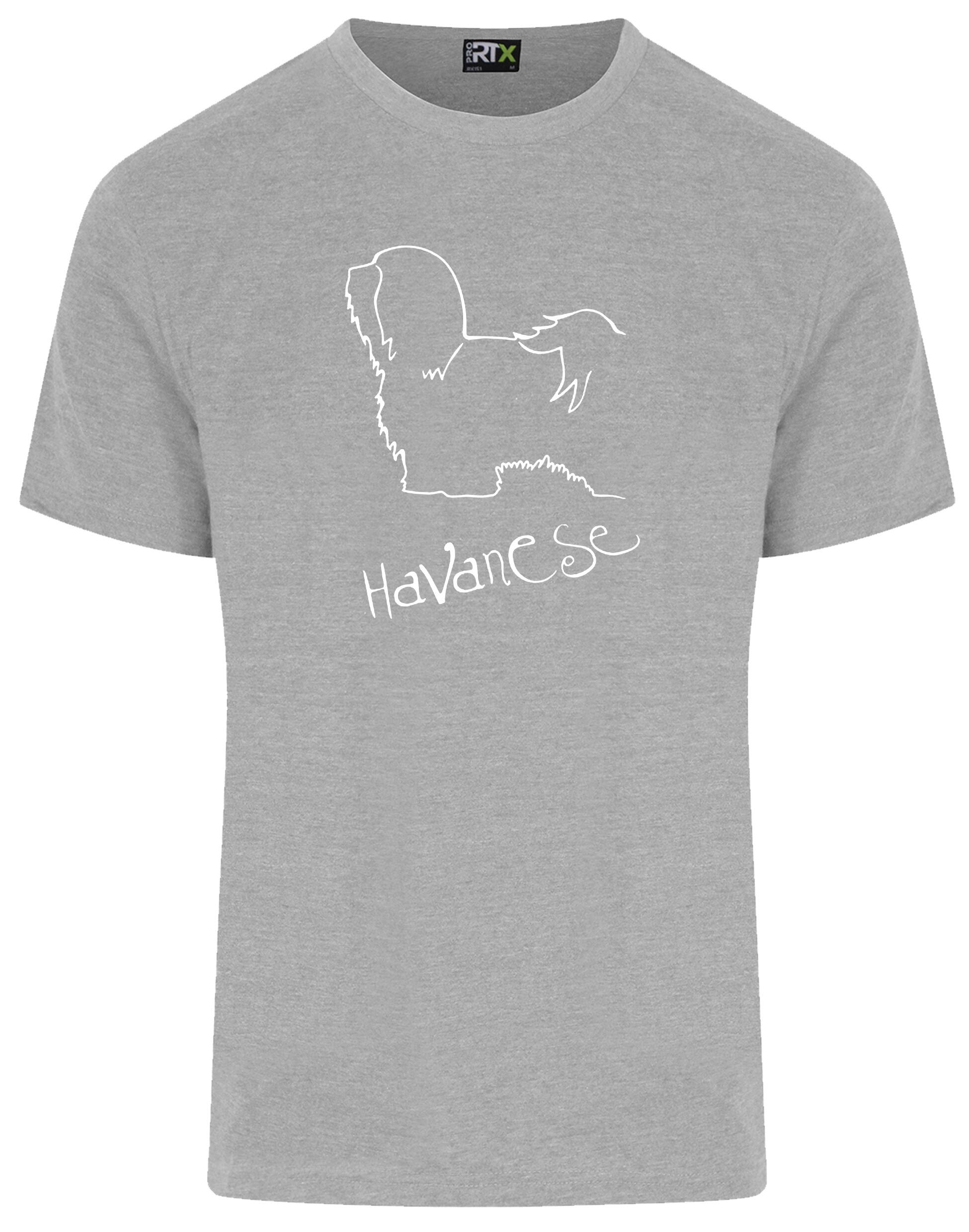 Unisex Roundneck T-shirt featuring a detailed Havanese graphic – stylish and comfortable apparel for Havanese lovers.