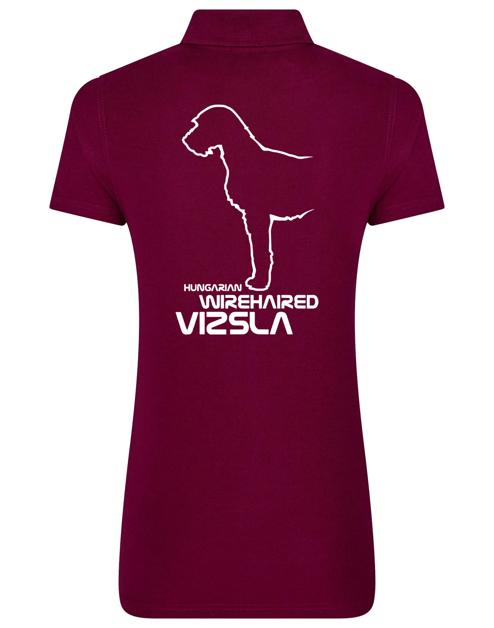 Hungarian Wirehaired Vizsla Women’s Cotton Polo featuring an exclusive breed design with a breathable, lightweight fabric.