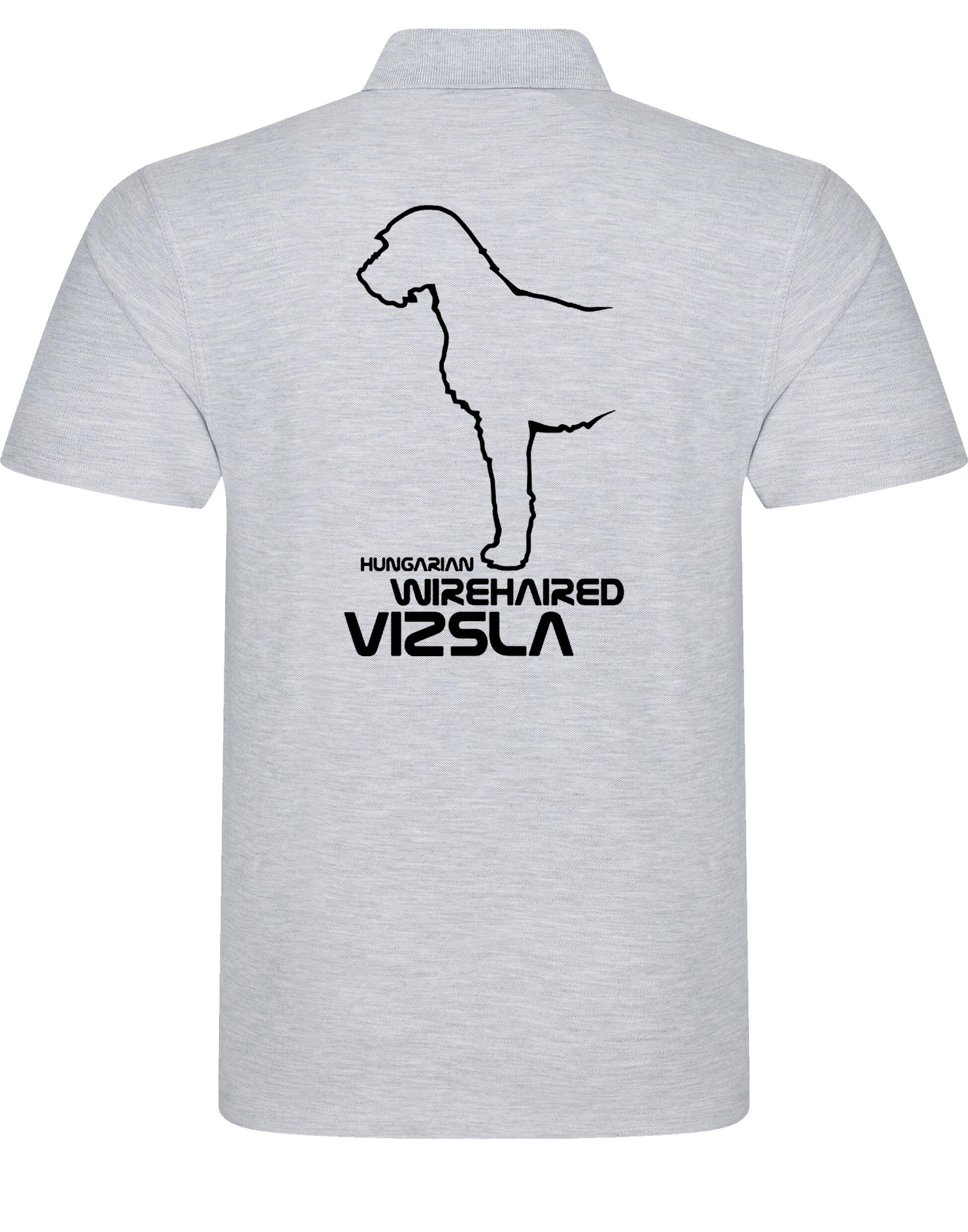 Hungarian Wirehaired Vizsla Unisex Cotton Polo with exclusive breed design and lightweight, breathable fabric.