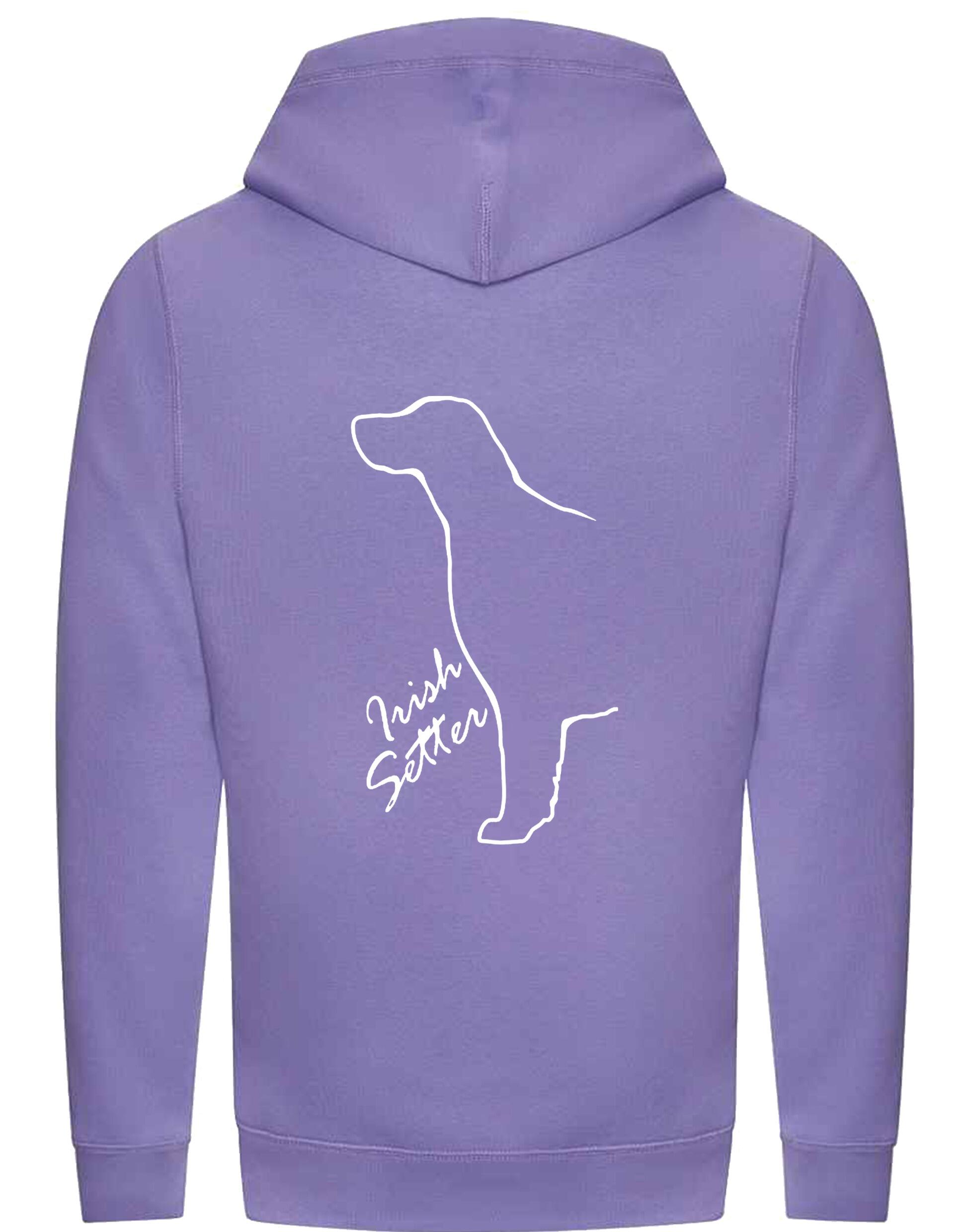 Irish Setter Crossneck Pullover Hoodie featuring detailed breed artwork, brushed fleece interior, and a modern crossneck design.