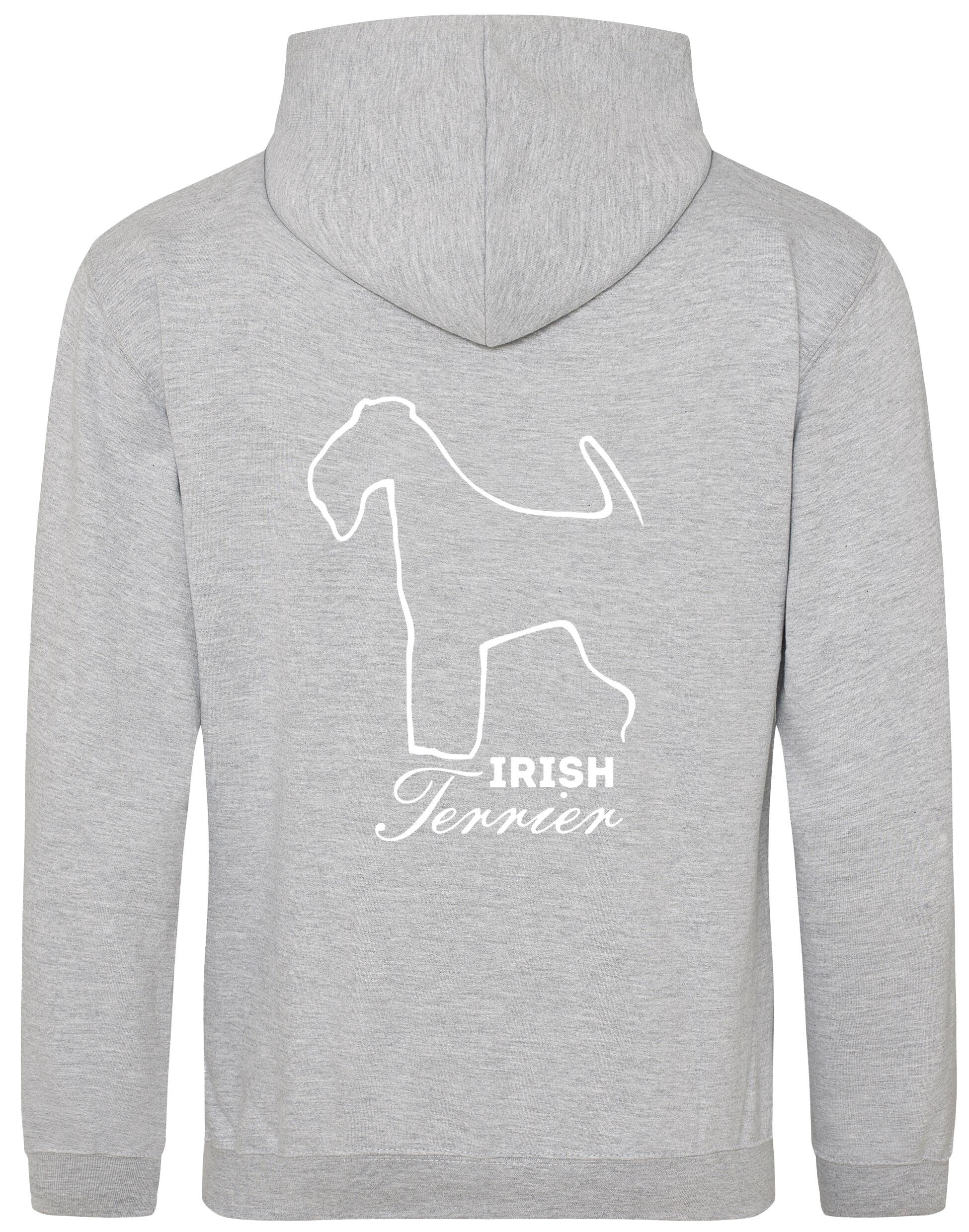 Irish Terrier Design Pullover Hoodie featuring exclusive breed artwork, heavy-blend fabric, and cozy fleece lining for warmth and style.