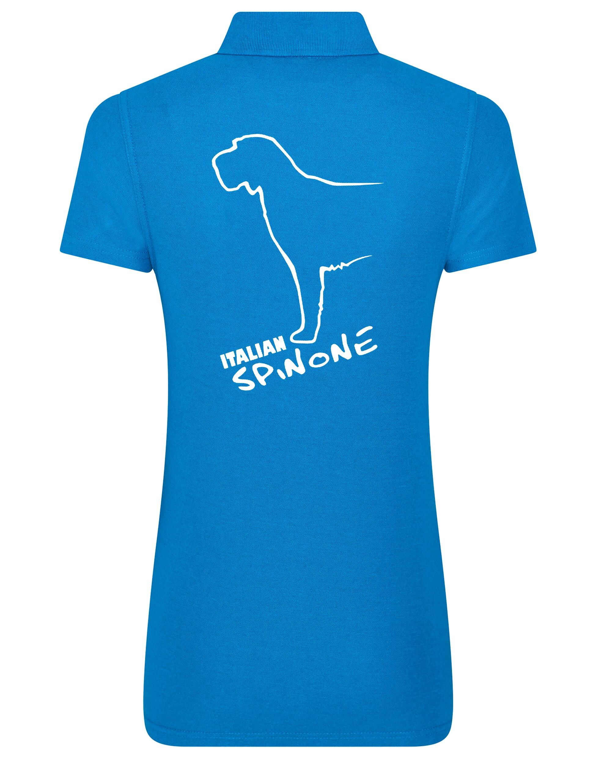 Women’s Cotton Polo featuring Italian Spinone design with exclusive breed artwork, breathable cotton fabric, and a flattering feminine fit for casual comfort and style.