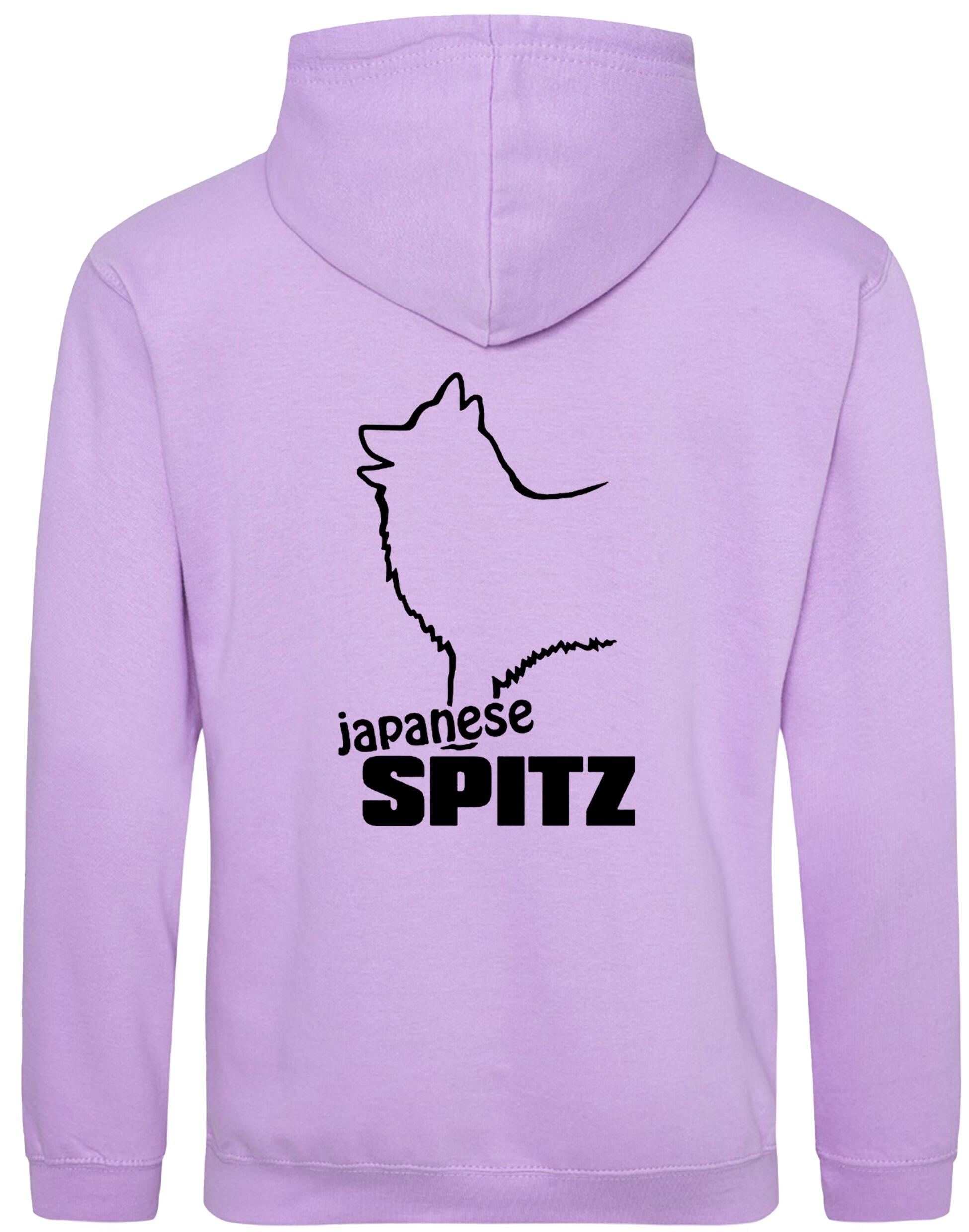 Pullover hoodie featuring exclusive Japanese Spitz artwork, a cozy fleece lining, and personalization options, designed for breed enthusiasts.
