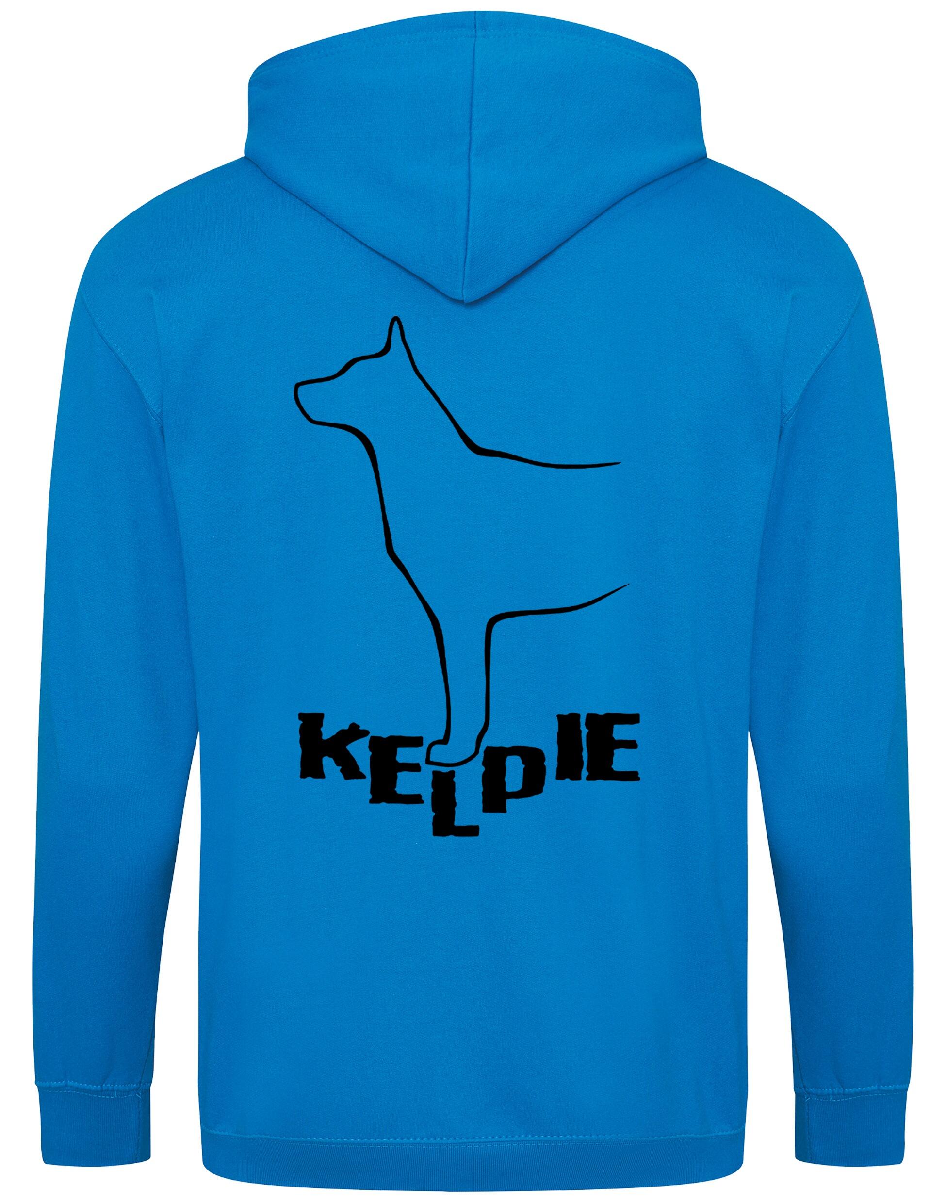Kelpi Zipped Hoodie with exclusive breed-inspired artwork, soft fleece fabric, and practical features for everyday comfort and style.