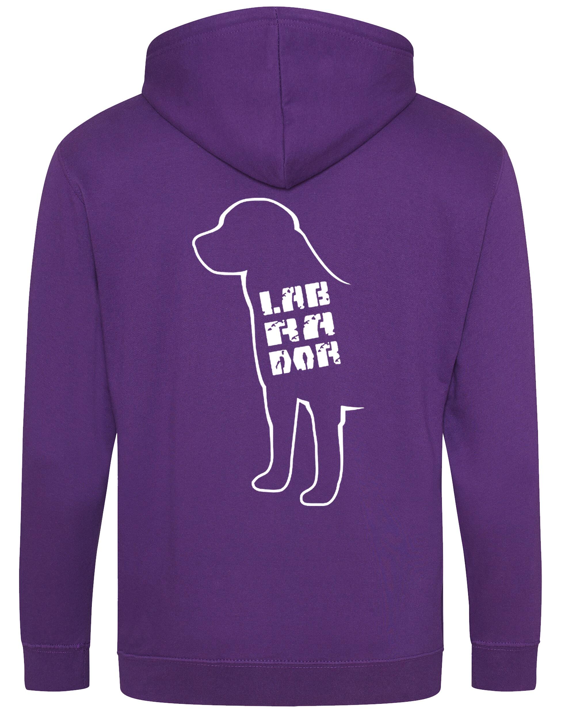 Labrador zipped hoodie with exclusive breed artwork and customization options, perfect for Labrador enthusiasts seeking warmth and style.