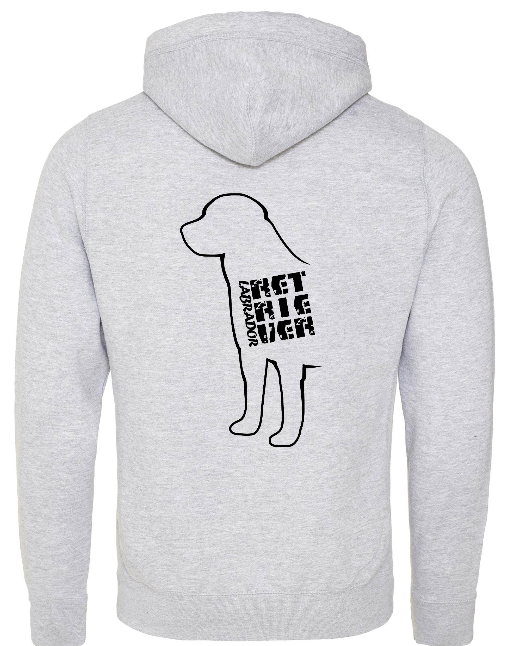 Unisex crossneck pullover hoodie featuring exclusive Labrador Retriever artwork on the back, crafted from heavy-blend fabric with a brushed fleece interior and practical kangaroo pocket.