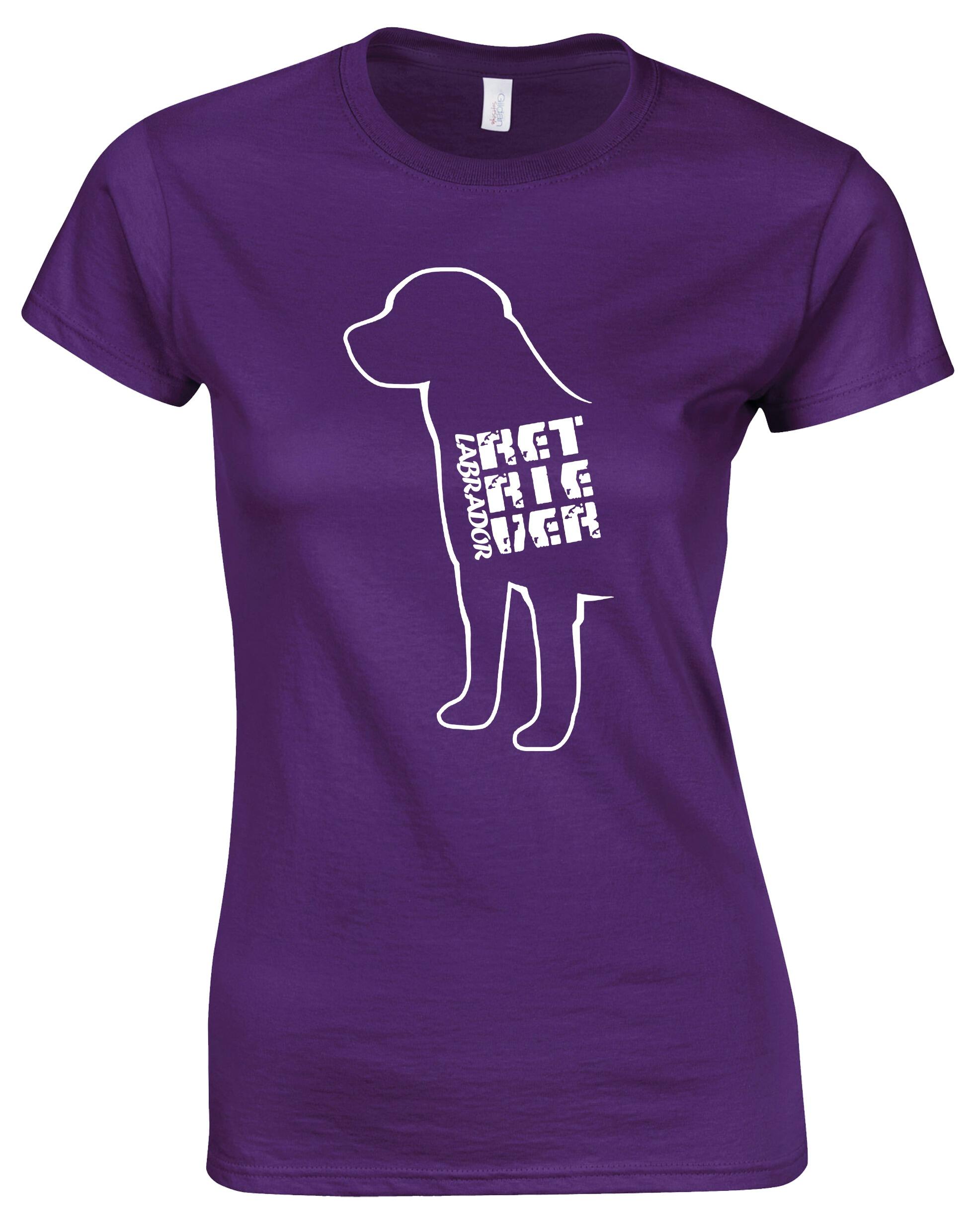 Female roundneck T-shirt featuring exclusive Labrador Retriever artwork, crafted from soft premium cotton with a flattering feminine fit and a classic neckline.