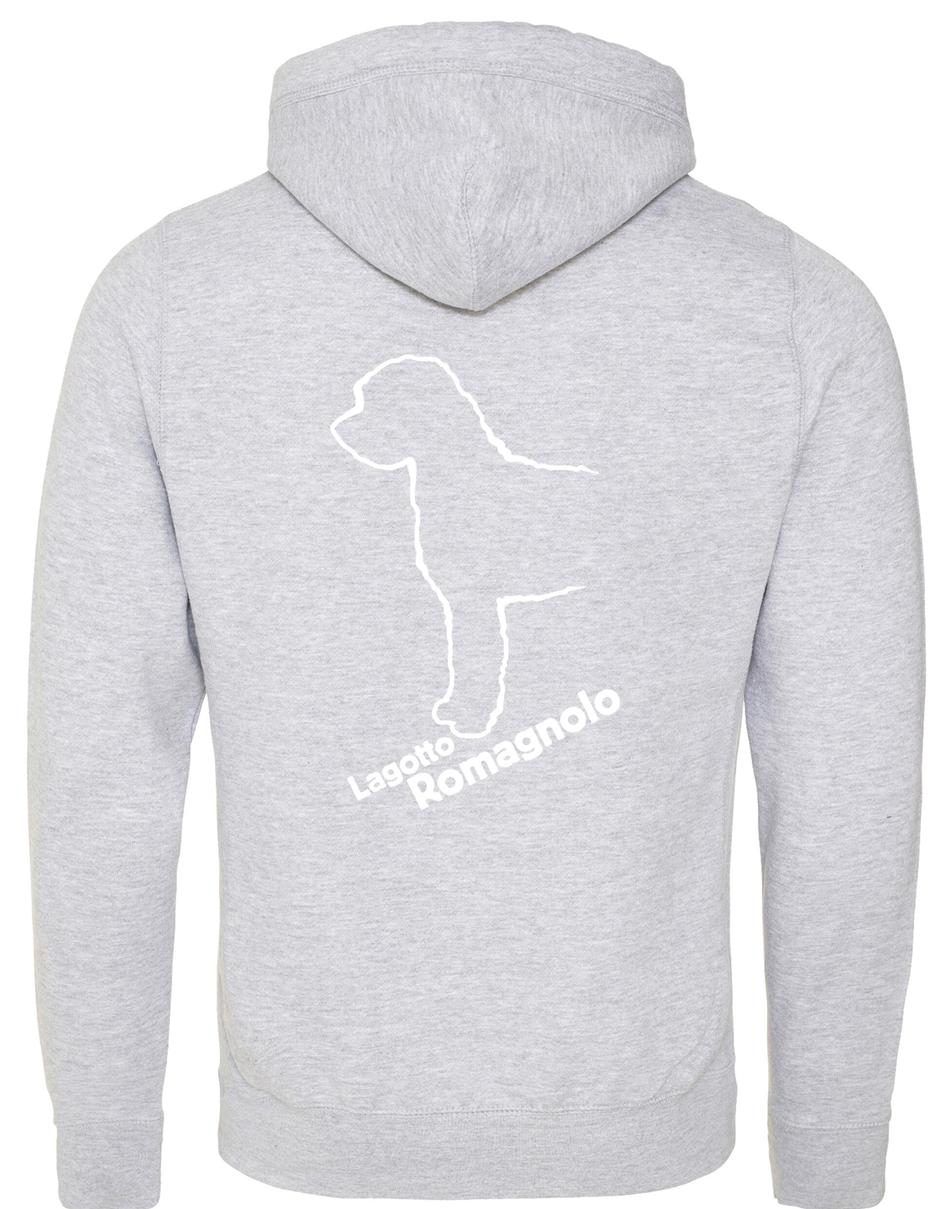 Lagotto Romagnolo Crossneck Hoodie featuring exclusive breed artwork, cosy fleece interior, and a practical kangaroo pocket.