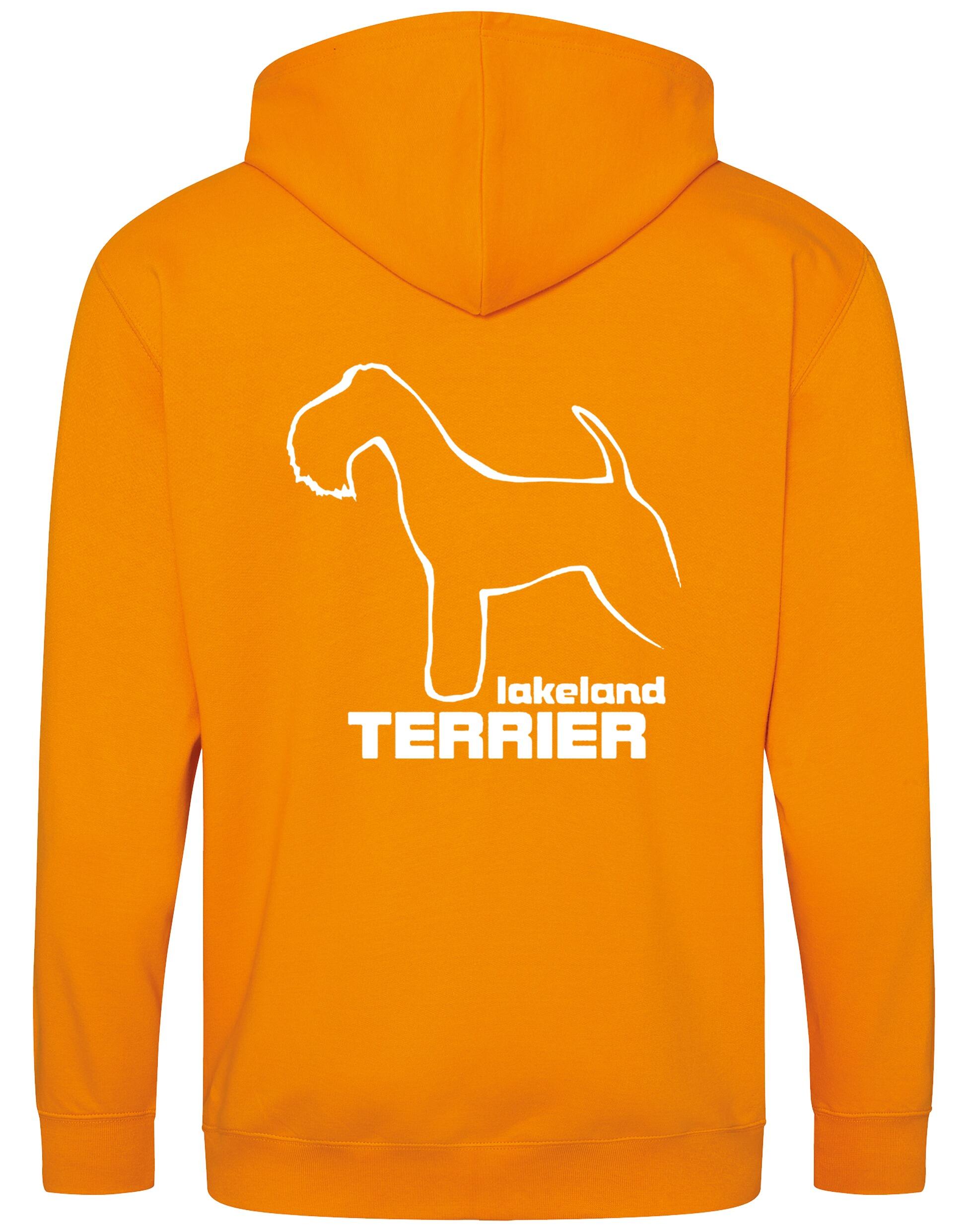 Stylish Lakeland Terrier zipped hoodie with exclusive breed artwork and personalisation options.