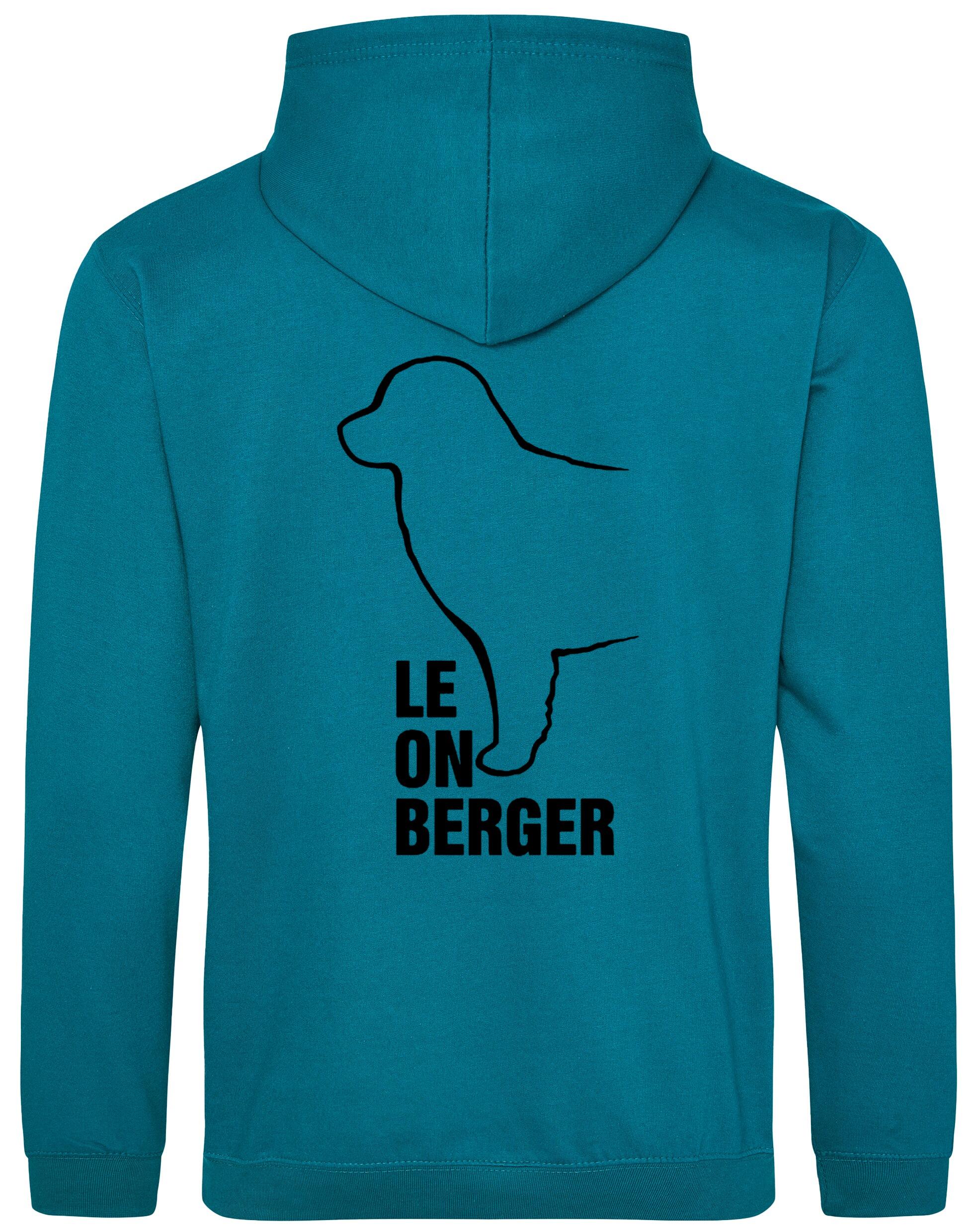 Leonberger pullover hoodie featuring exclusive breed artwork, cosy fleece lining, and personalisation options.