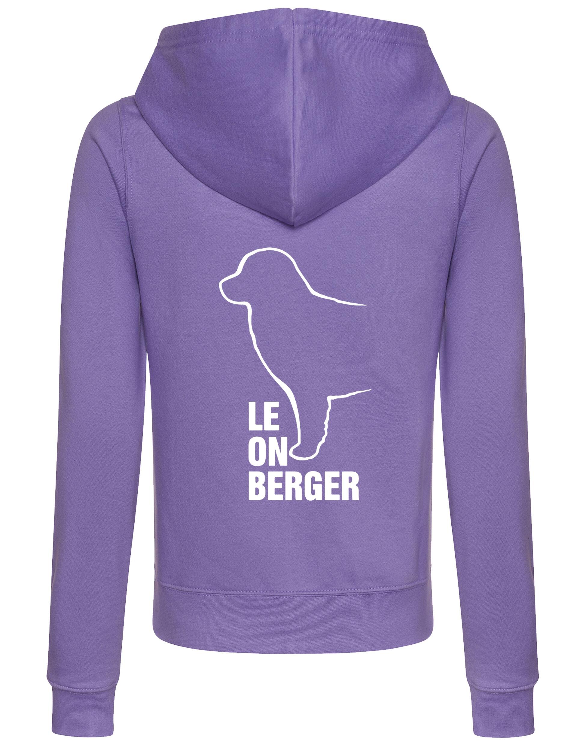 Leonberger women’s zipped hoodie with exclusive breed artwork, soft fabric, and practical full-zip design.