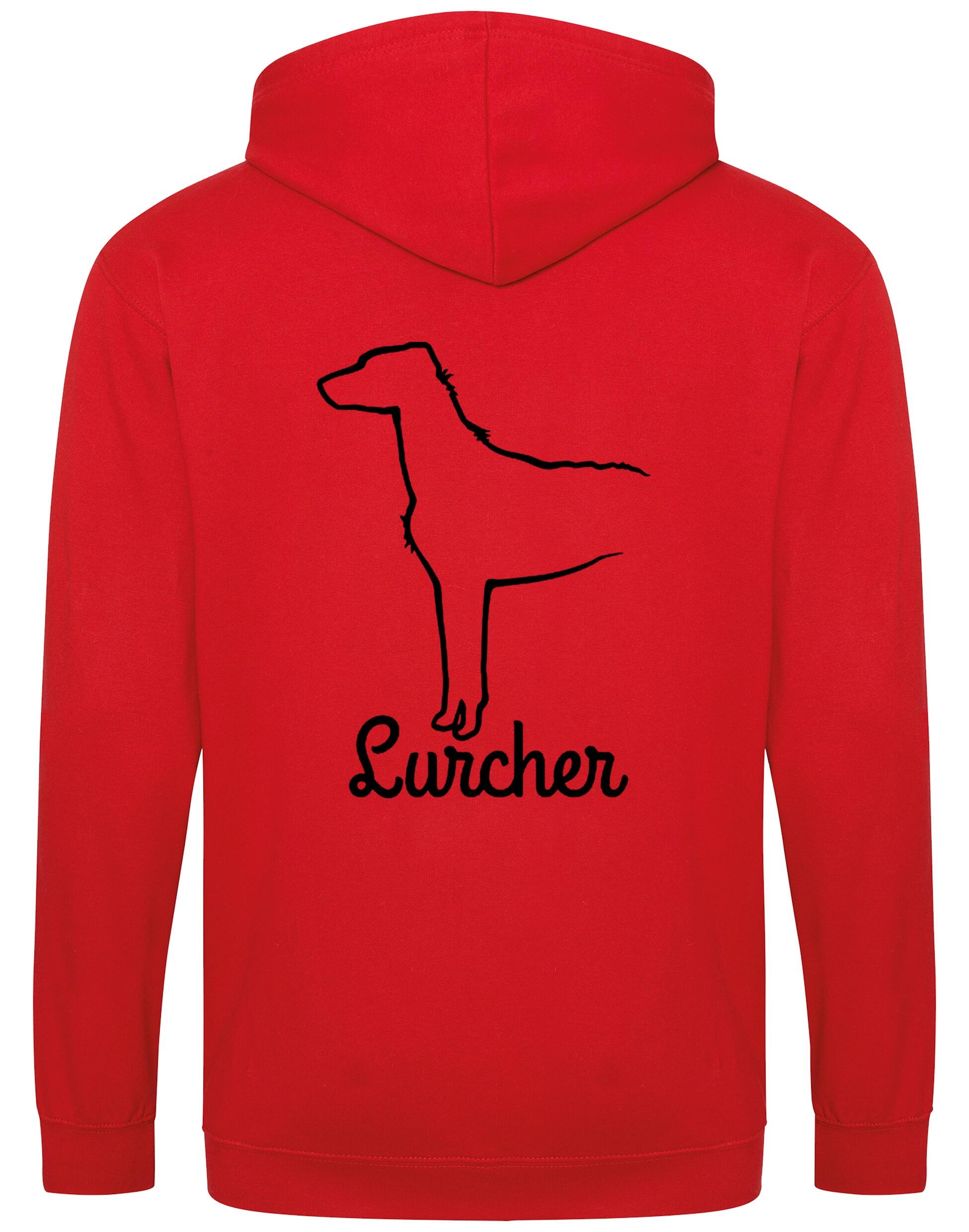 Lurcher Zipped Hoodie featuring exclusive breed artwork and customisable options.