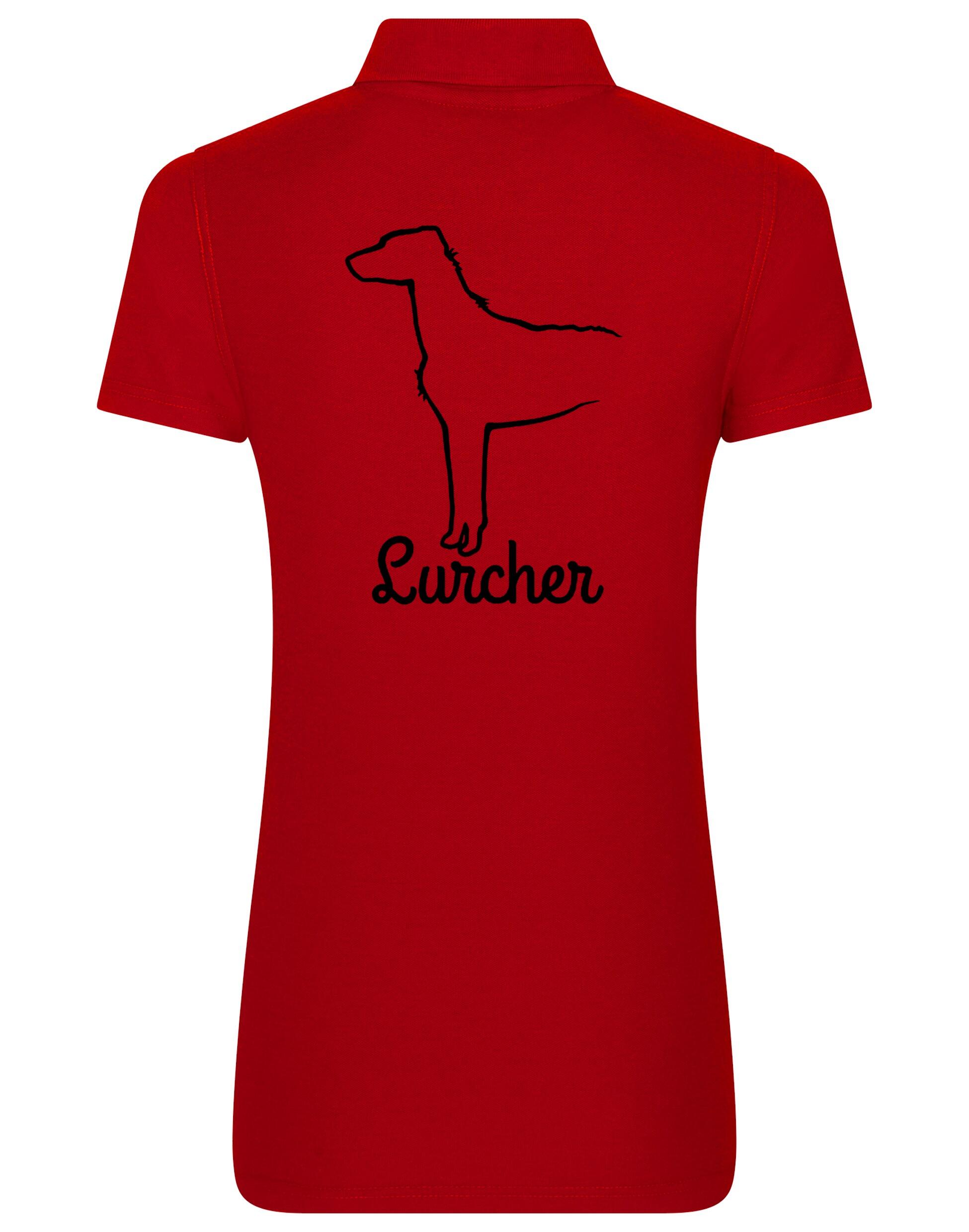 Lurcher Women's Cotton Polo featuring exclusive breed design and soft cotton fabric.