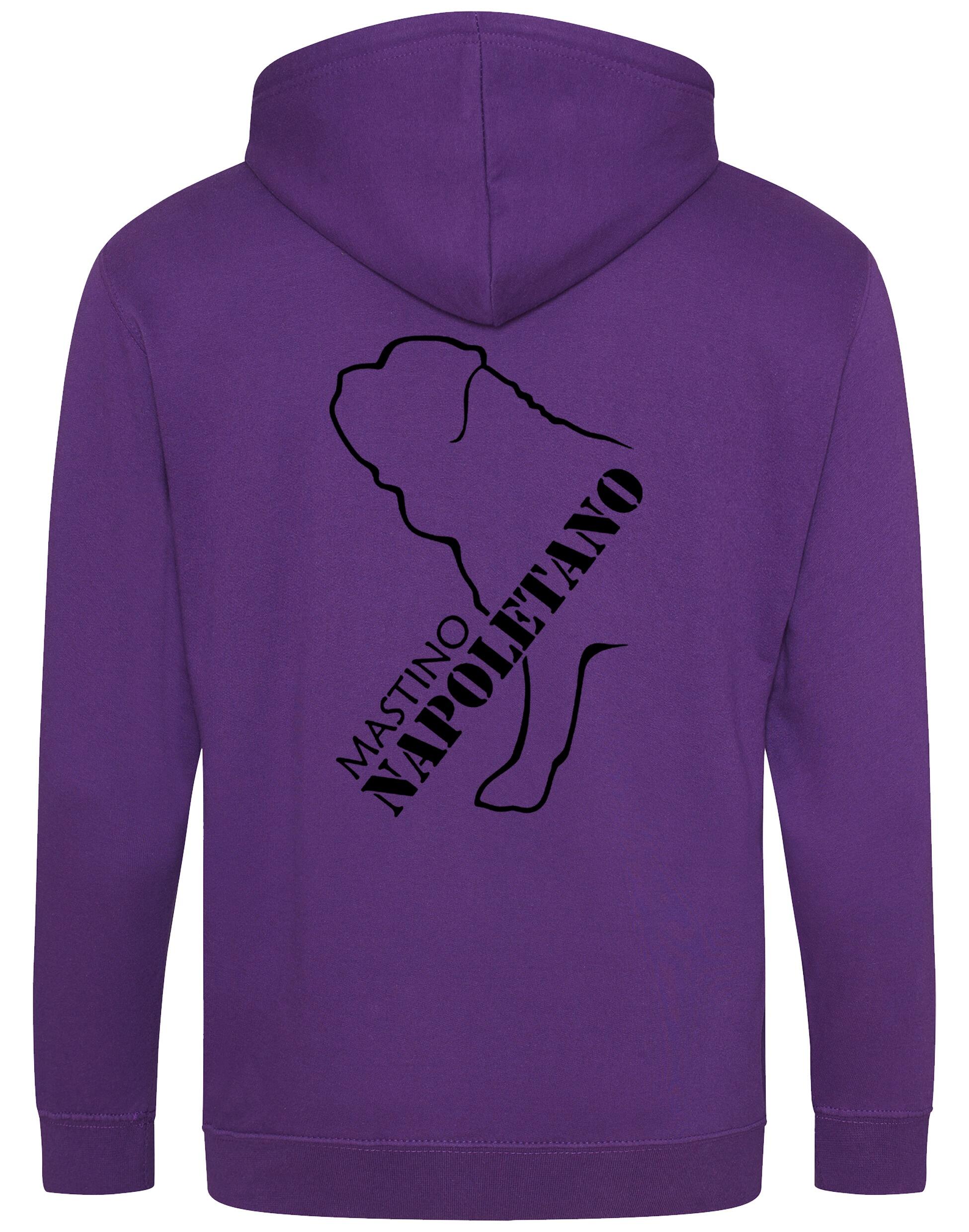 Mastino Napoletano Zipped Hoodie featuring exclusive breed artwork, customisation options, and a durable, fleece-lined design for ultimate comfort and style.