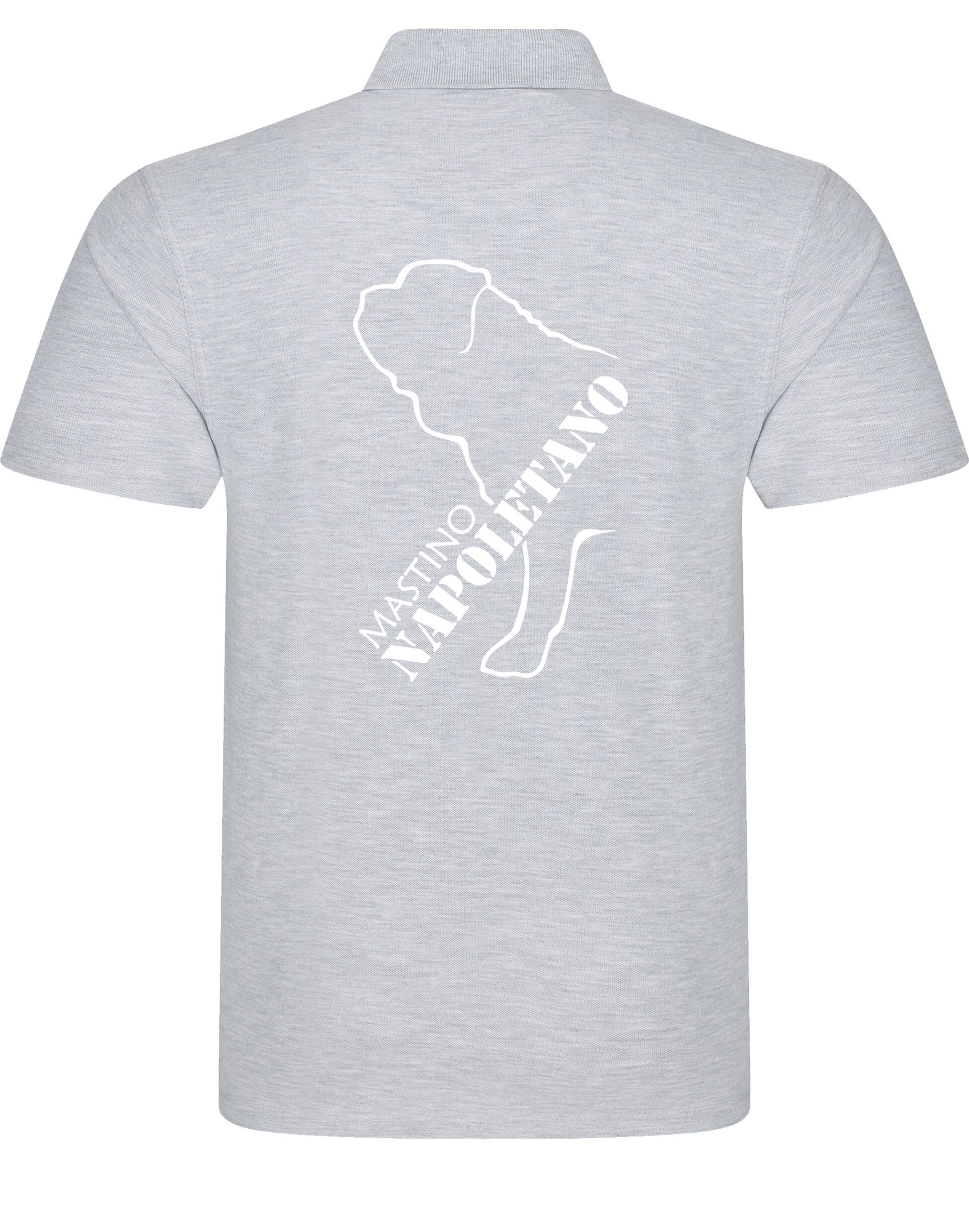 Unisex Mastino Napoletano Cotton Polo featuring detailed breed artwork on the back, crafted from lightweight cotton for stylish comfort.