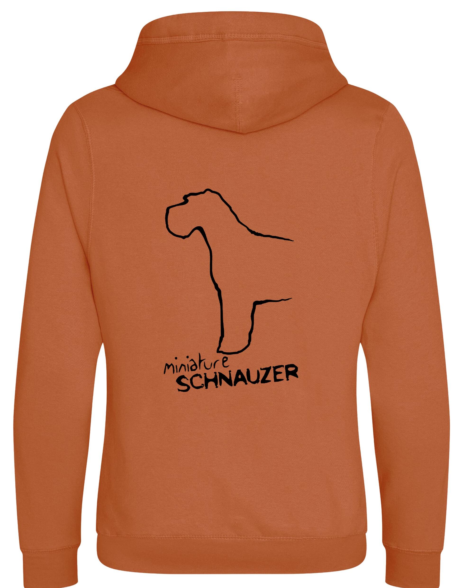 Miniature Schnauzer Crossneck Pullover Hoodie with exclusive breed artwork, modern design, and cosy fleece lining for dog lovers.
