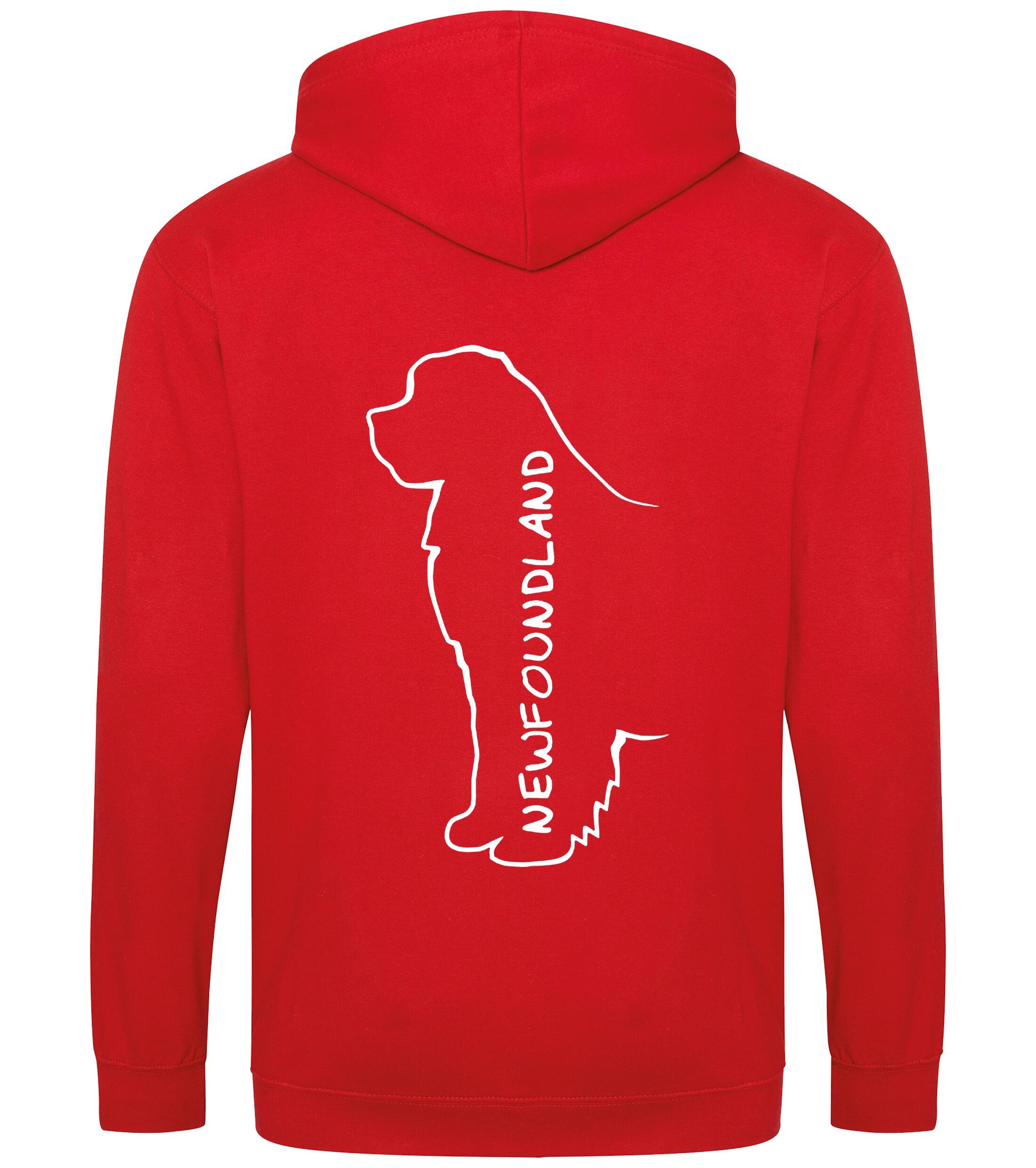 Newfoundland Zipped Hoodie featuring exclusive breed artwork, full-zip design, and customisable details, crafted from durable heavy-blend fabric with a cosy brushed fleece interior.