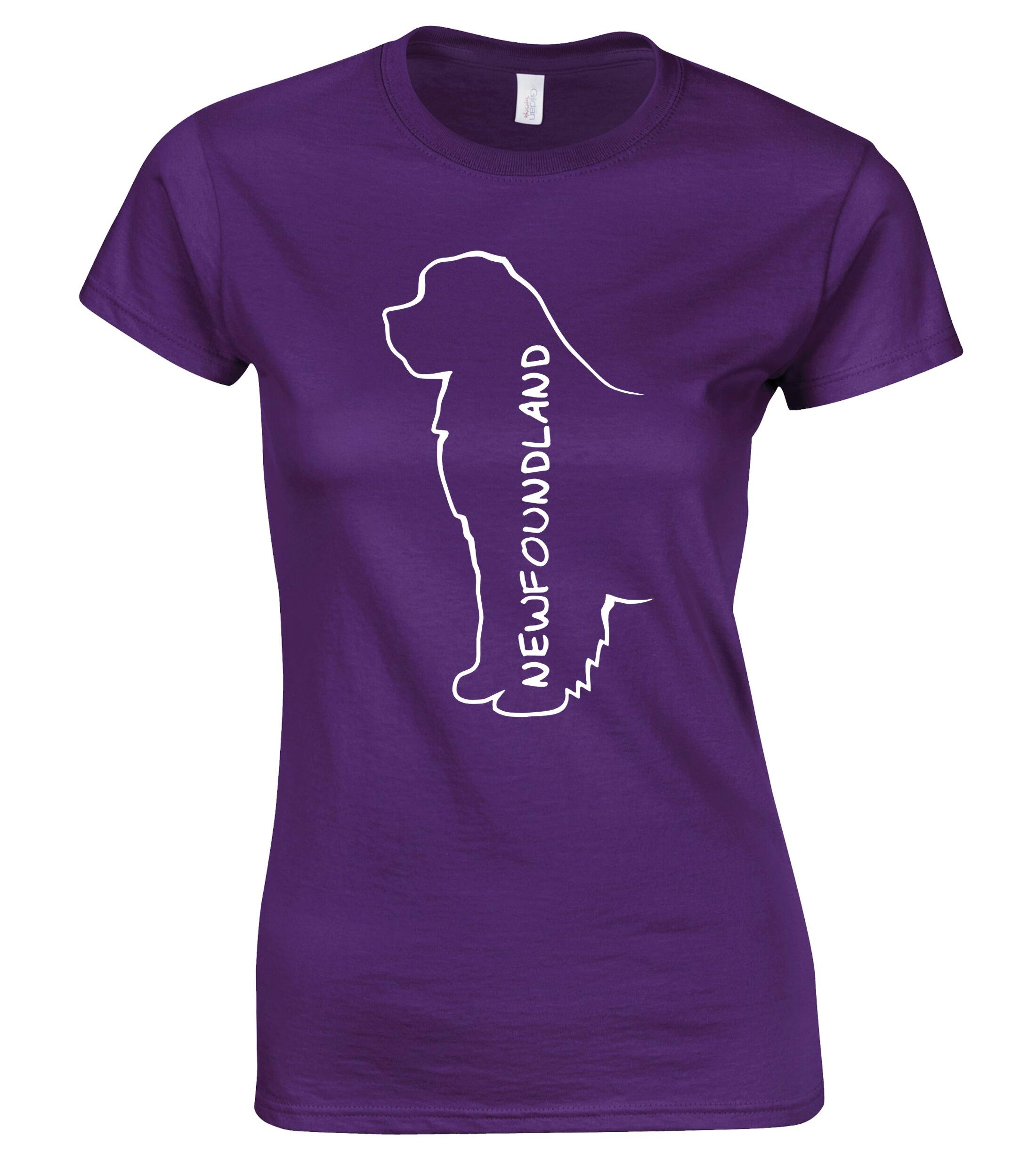 Female Roundneck T-shirt with exclusive Newfoundland breed design, made from soft premium cotton for breathable, all-day comfort, tailored for a flattering fit perfect for dog lovers and casual outings.