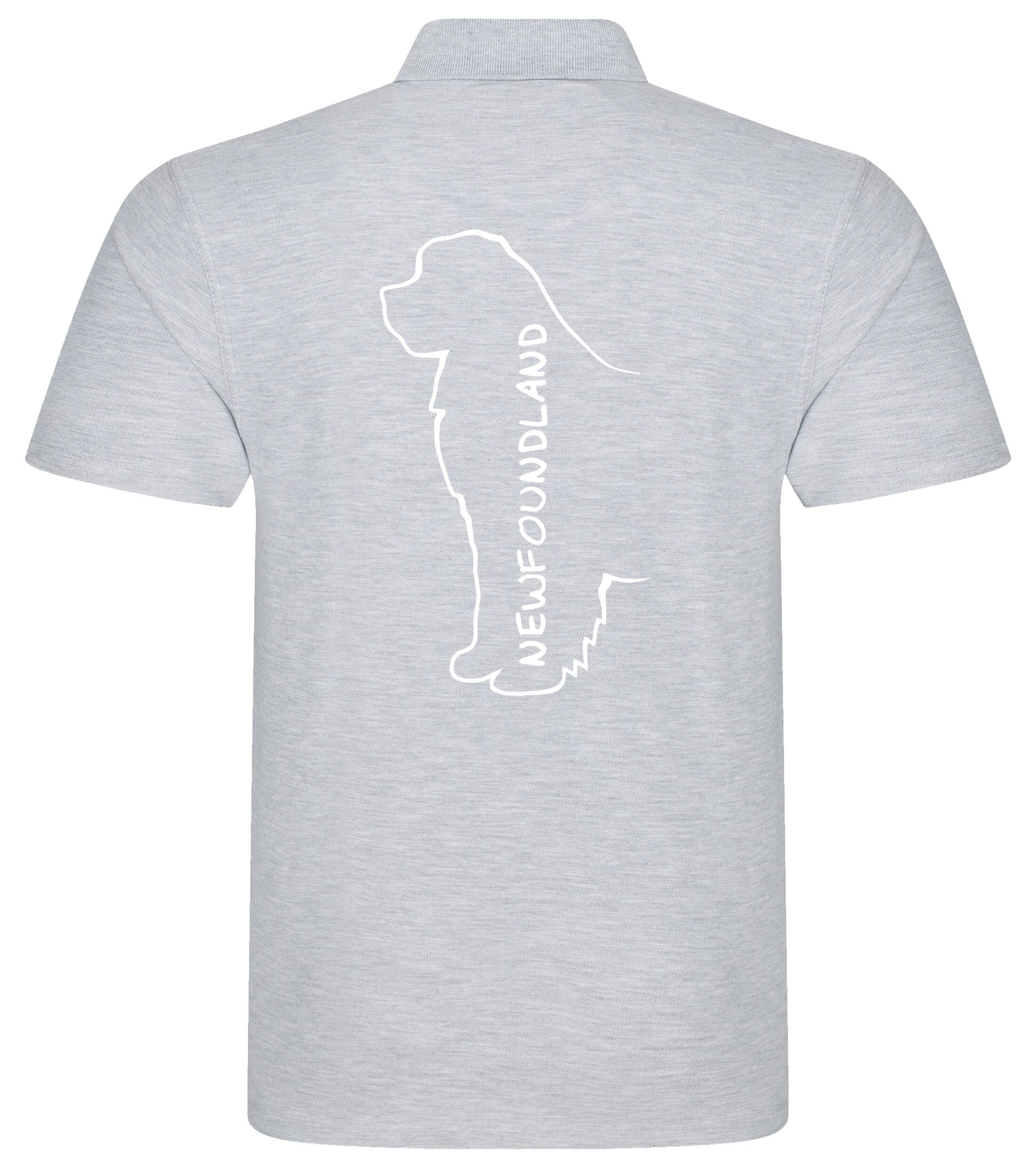 Unisex Cotton Polo featuring exclusive Newfoundland dog breed design on the back, crafted from breathable, soft premium cotton with a relaxed fit, perfect for casual outings, dog events, and everyday comfort.