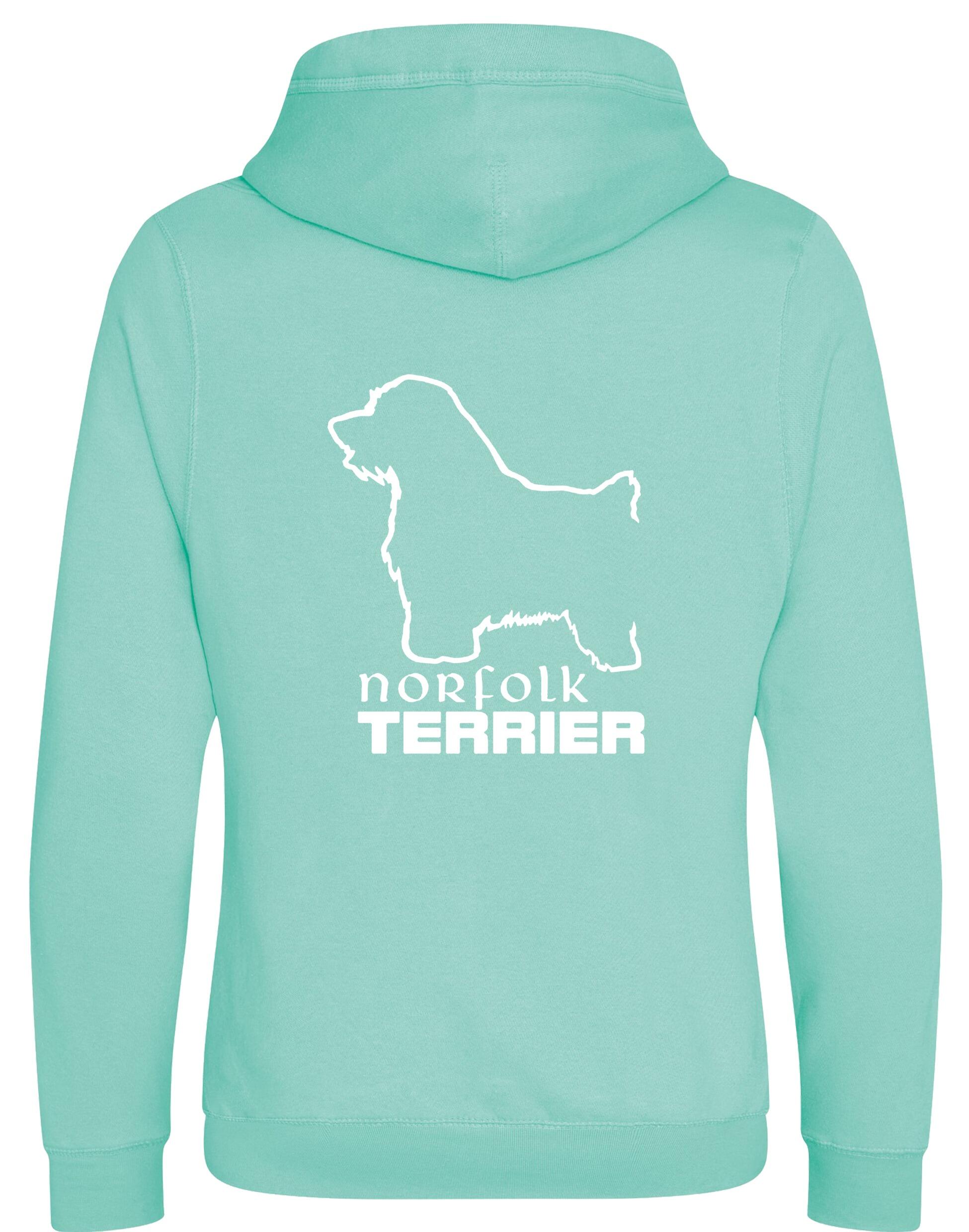 Norfolk Terrier Crossneck Pullover Hoodie featuring exclusive breed artwork, heavy-blend fleece, stylish crossneck design, kangaroo pocket, and ribbed cuffs. Perfect for Norfolk Terrier lovers seeking warmth, comfort, and modern style.