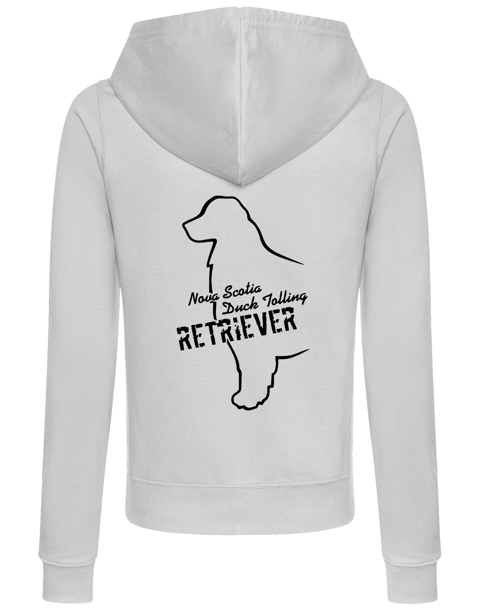 Soft and breathable Nova Scotia Duck Tolling Retriever women’s zipped hoodie featuring a detailed breed design on the back. Includes a full-zip closure, a cozy hood, and spacious front pockets for practicality and warmth. Perfect for breed enthusiasts, casual wear, and outdoor adventures.