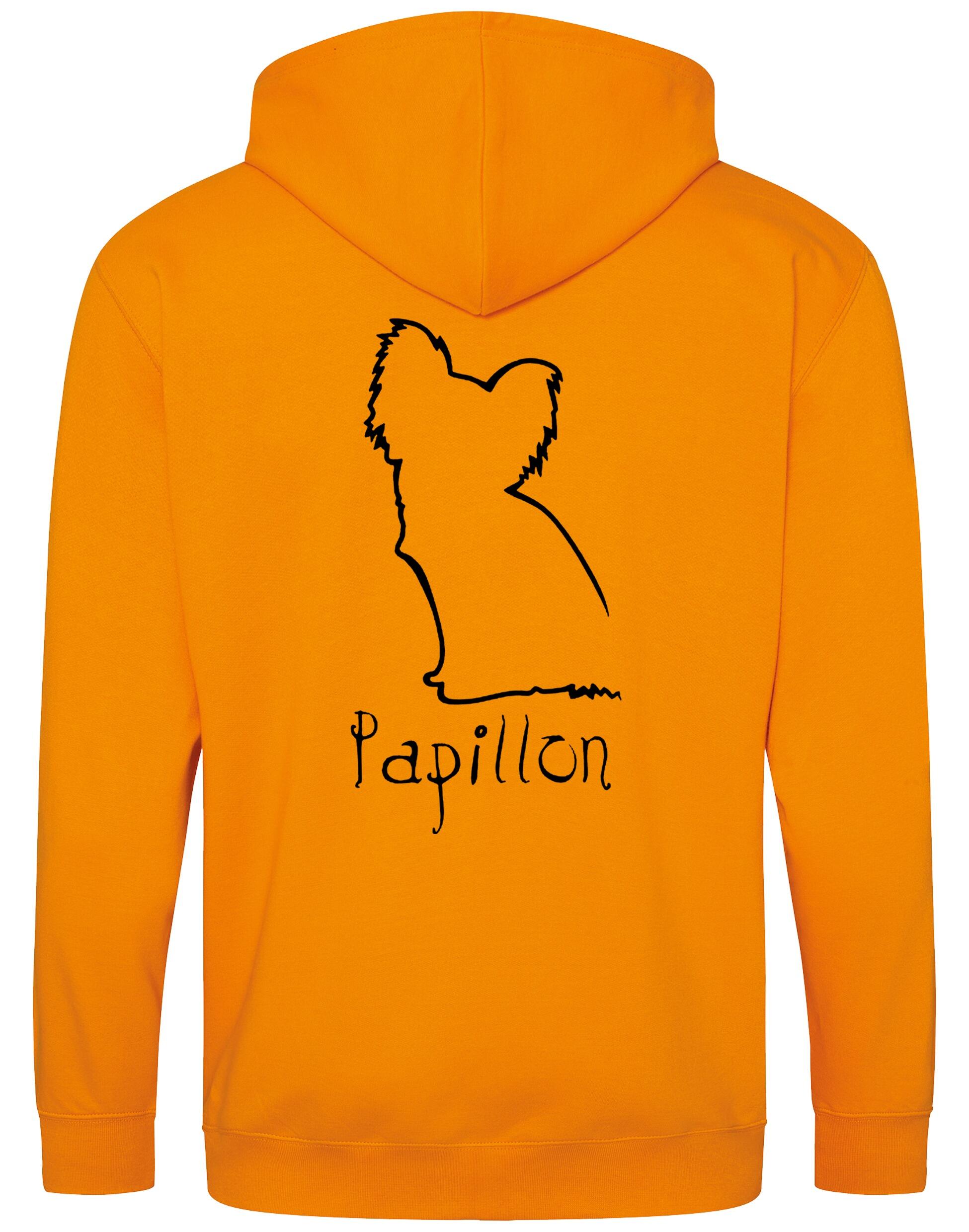 Papillon Zipped Hoodie – cozy and stylish full-zip hoodie featuring an exclusive Papillon breed design. Ideal for dog owners and Papillon lovers.