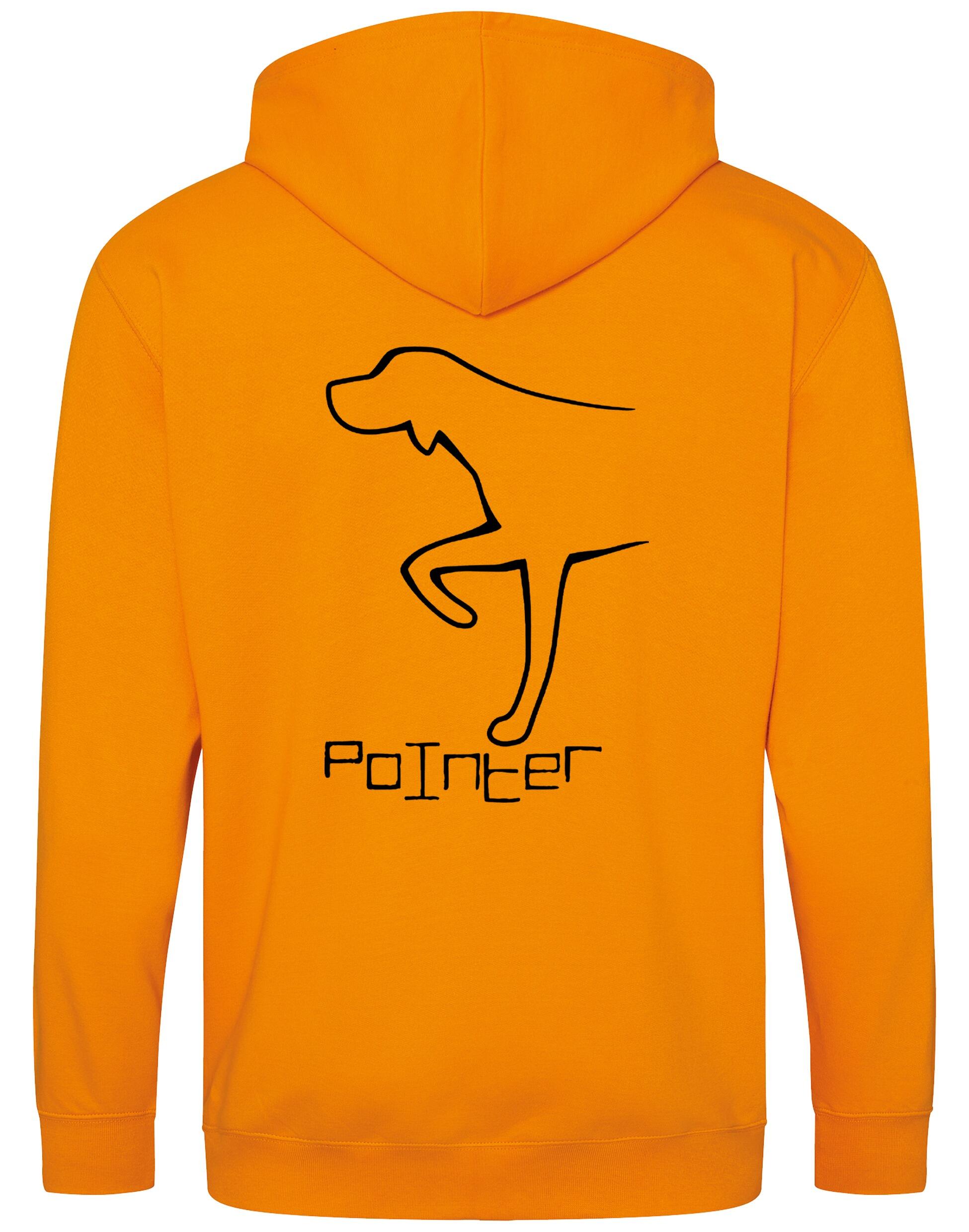 Pointer Zipped Hoodie – breathable, heavy-blend hoodie with full-zip closure, front pockets, double-fabric hood, and exclusive Pointer artwork, perfect for breed lovers and outdoor enthusiasts.