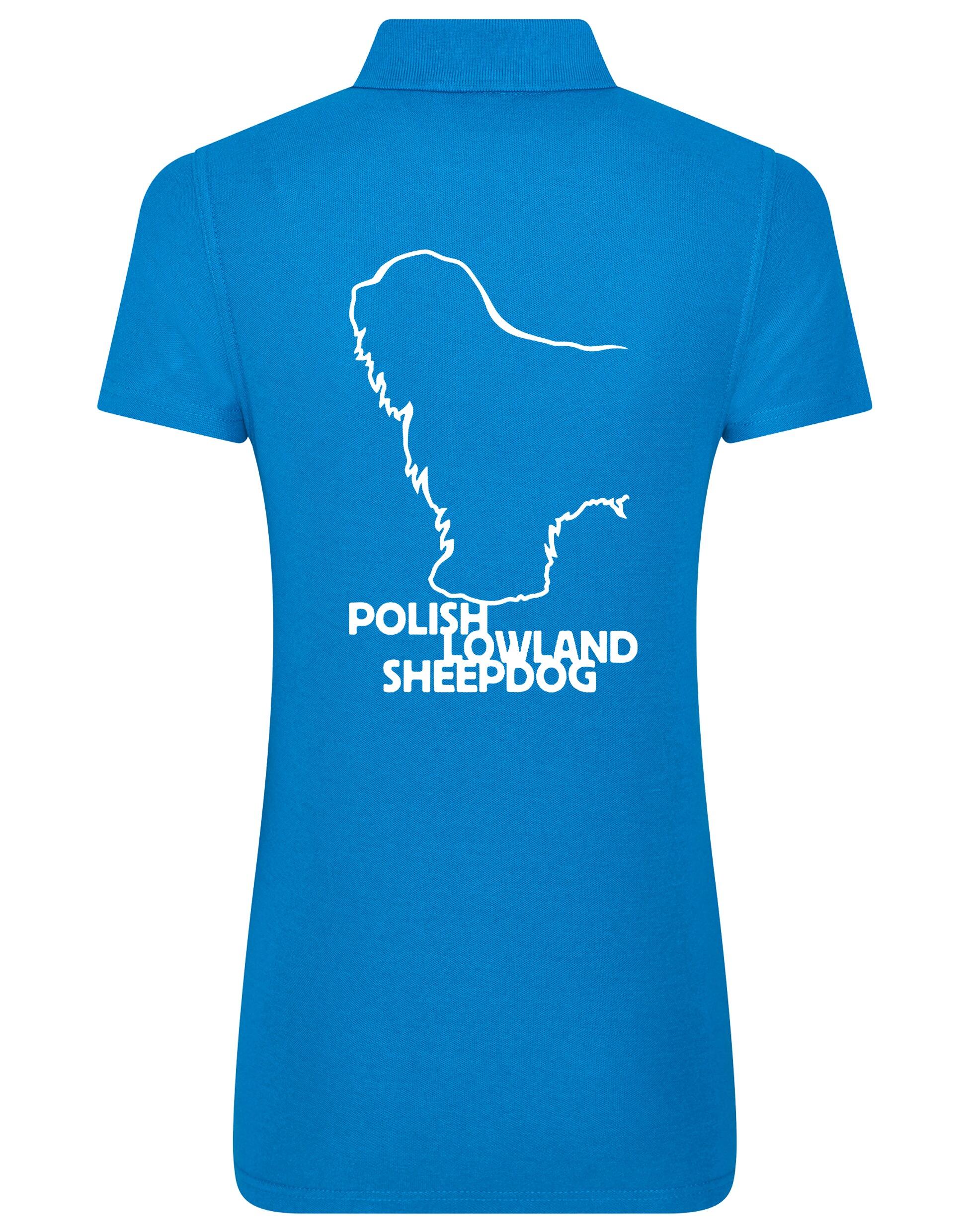 Polish Lowland Sheepdog Women's Cotton Polo featuring exclusive breed artwork, soft breathable cotton fabric, and a flattering feminine fit for comfort and style.