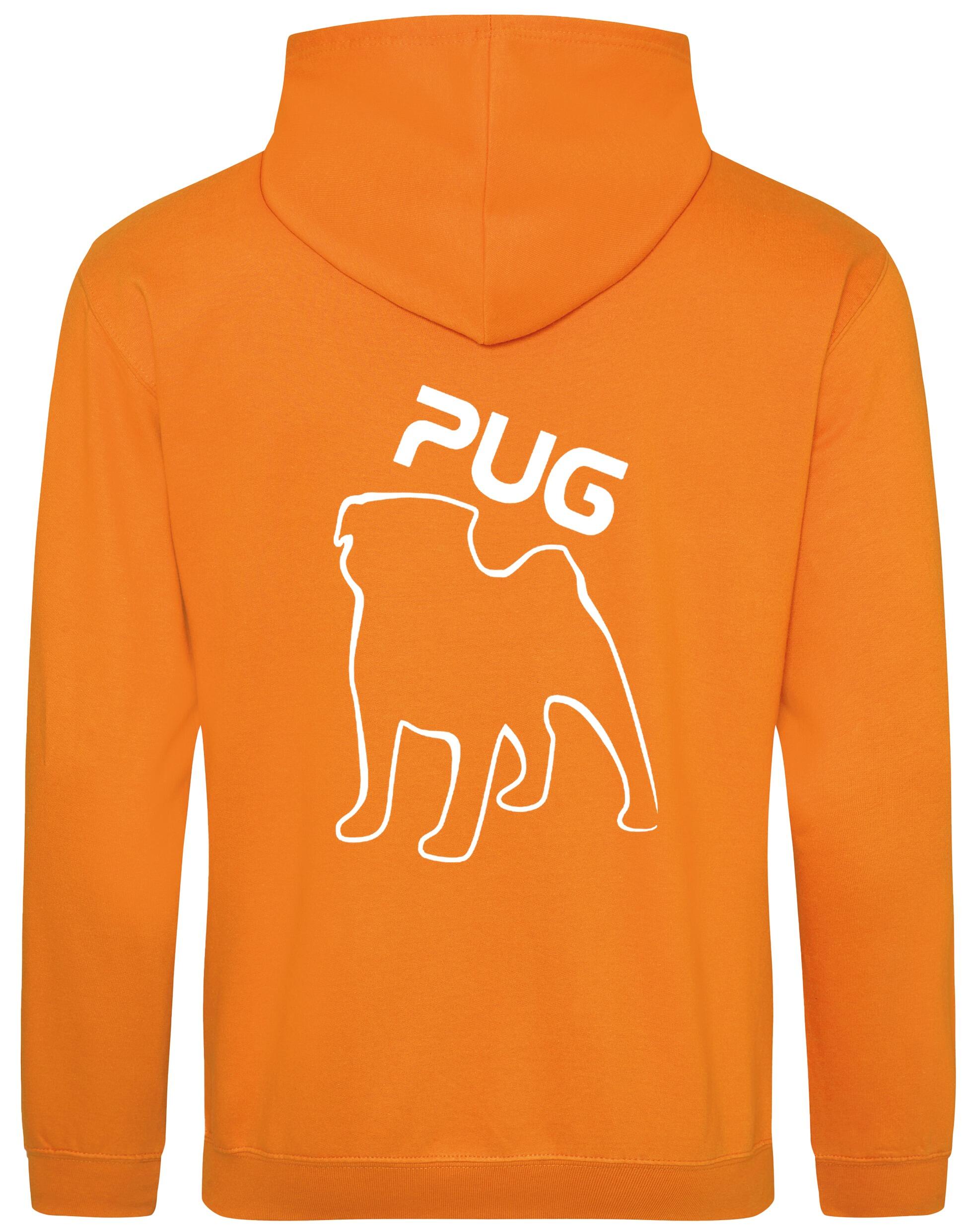 Unisex Pug (Outline) Design Pullover Hoodie featuring exclusive outline artwork, premium heavy-blend fabric with a brushed fleece interior, ribbed cuffs, a double-fabric hood, and a spacious kangaroo pocket for stylish comfort.
