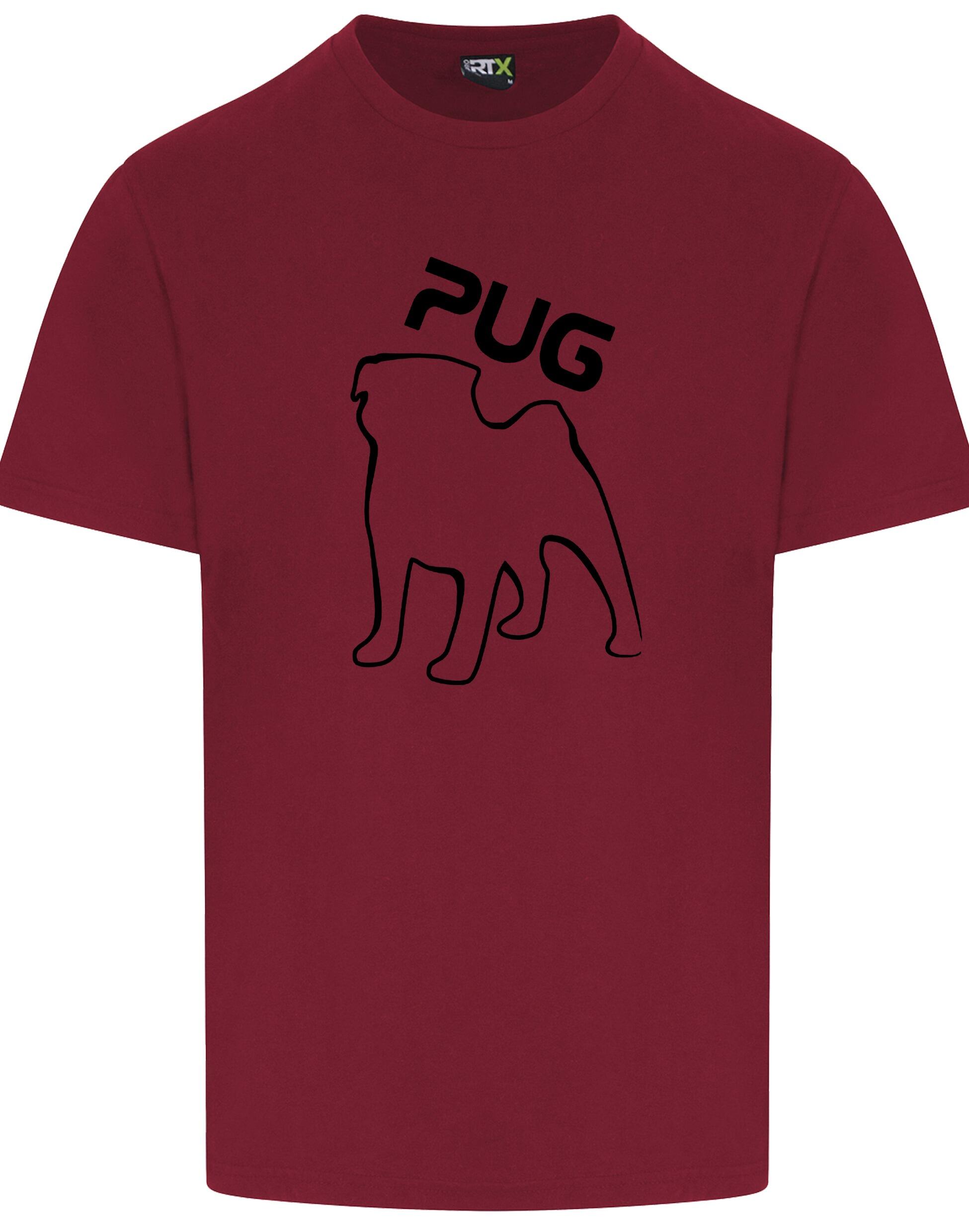 Unisex Pug (Outline) Roundneck T-shirt featuring exclusive outline artwork, crafted from premium breathable cotton for all-day comfort and a relaxed, stylish fit, perfect for Pug enthusiasts.