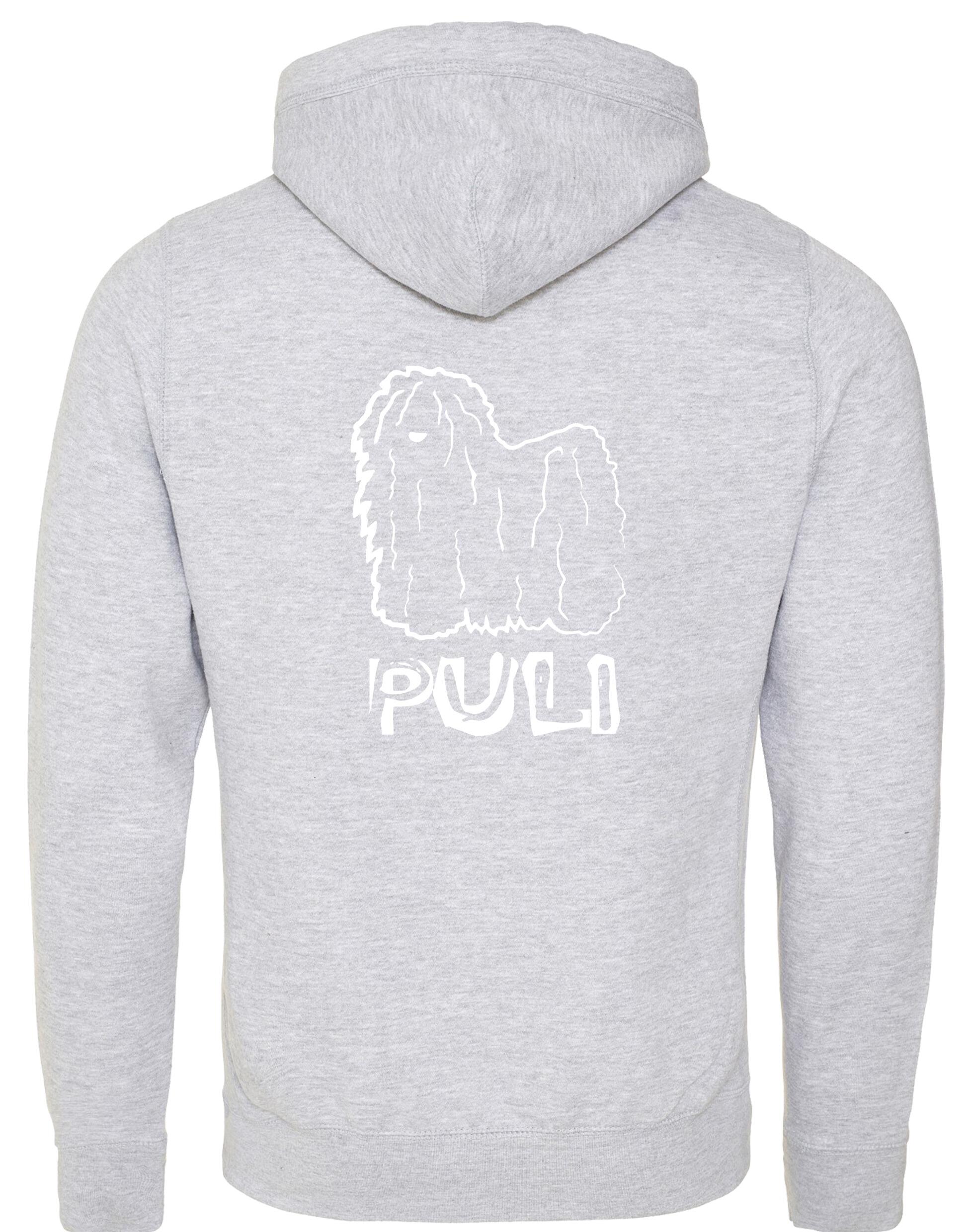 Unisex Hungarian Puli Crossneck Pullover Hoodie featuring exclusive breed artwork, crafted from premium heavy-blend fabric with a cozy brushed fleece interior, a spacious kangaroo pocket, and a modern crossneck design for stylish, comfortable outdoor wear.