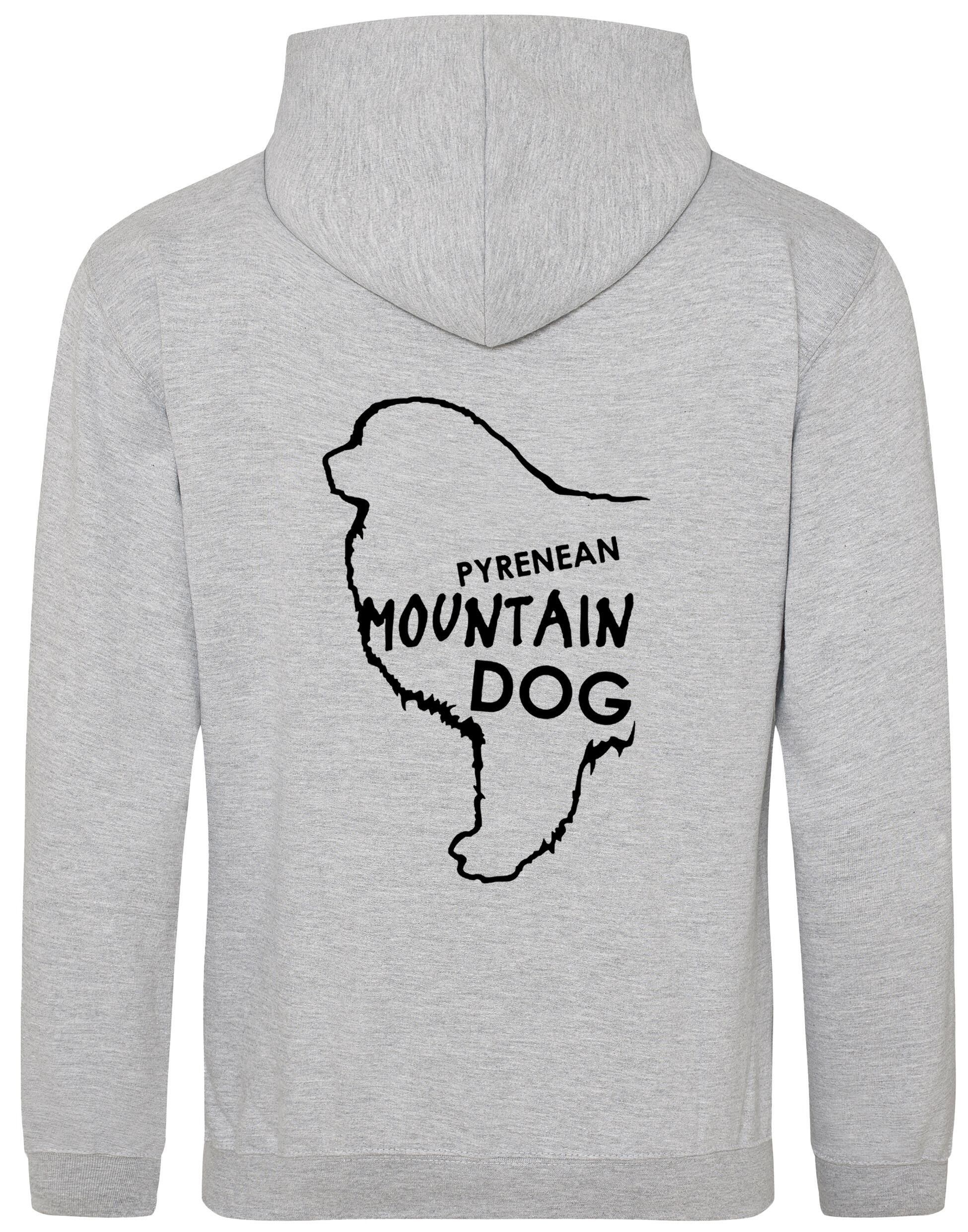 Unisex Pyrenean Mountain Dog Design Pullover Hoodie featuring exclusive breed artwork with personalization options, crafted from premium heavy-blend fabric with a cozy brushed fleece interior, ribbed cuffs, and a double-fabric hood for stylish, comfortable outdoor wear.